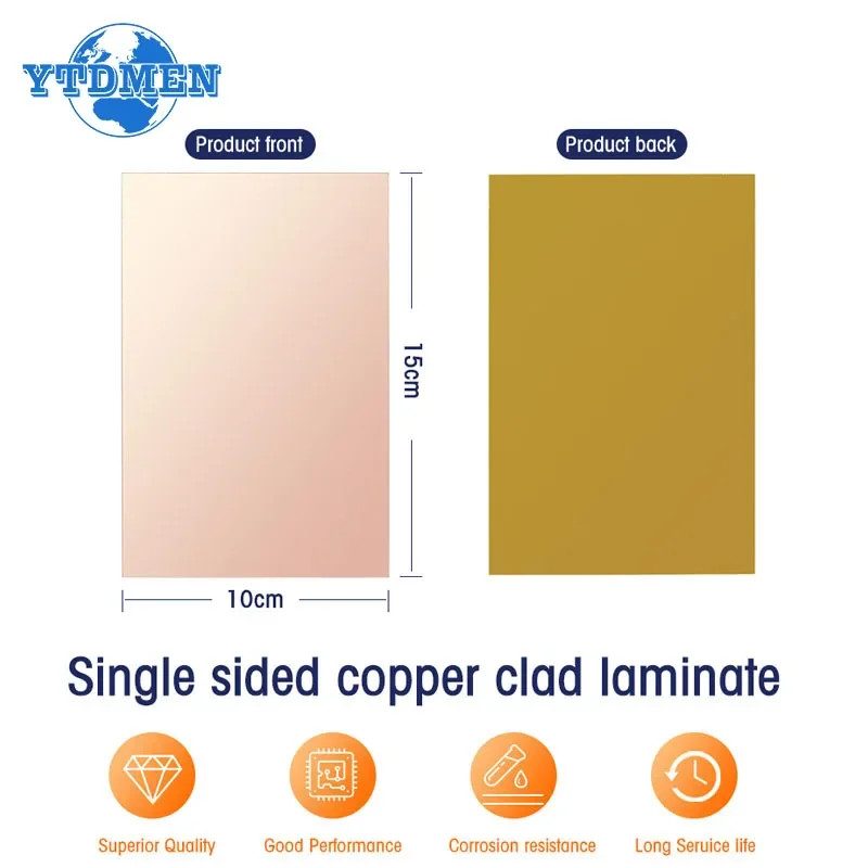5PCS Single Sided Plate DIY PCB Kit Glass Fiber FR4 Copper Clad Board 10x15cm US