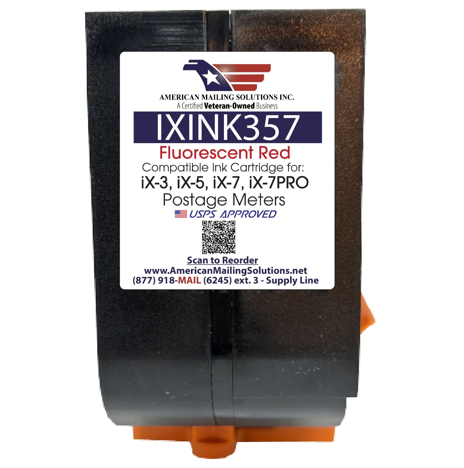 Quadient IXINK357 | Red Replacement Fluorescent Ink Cartridge