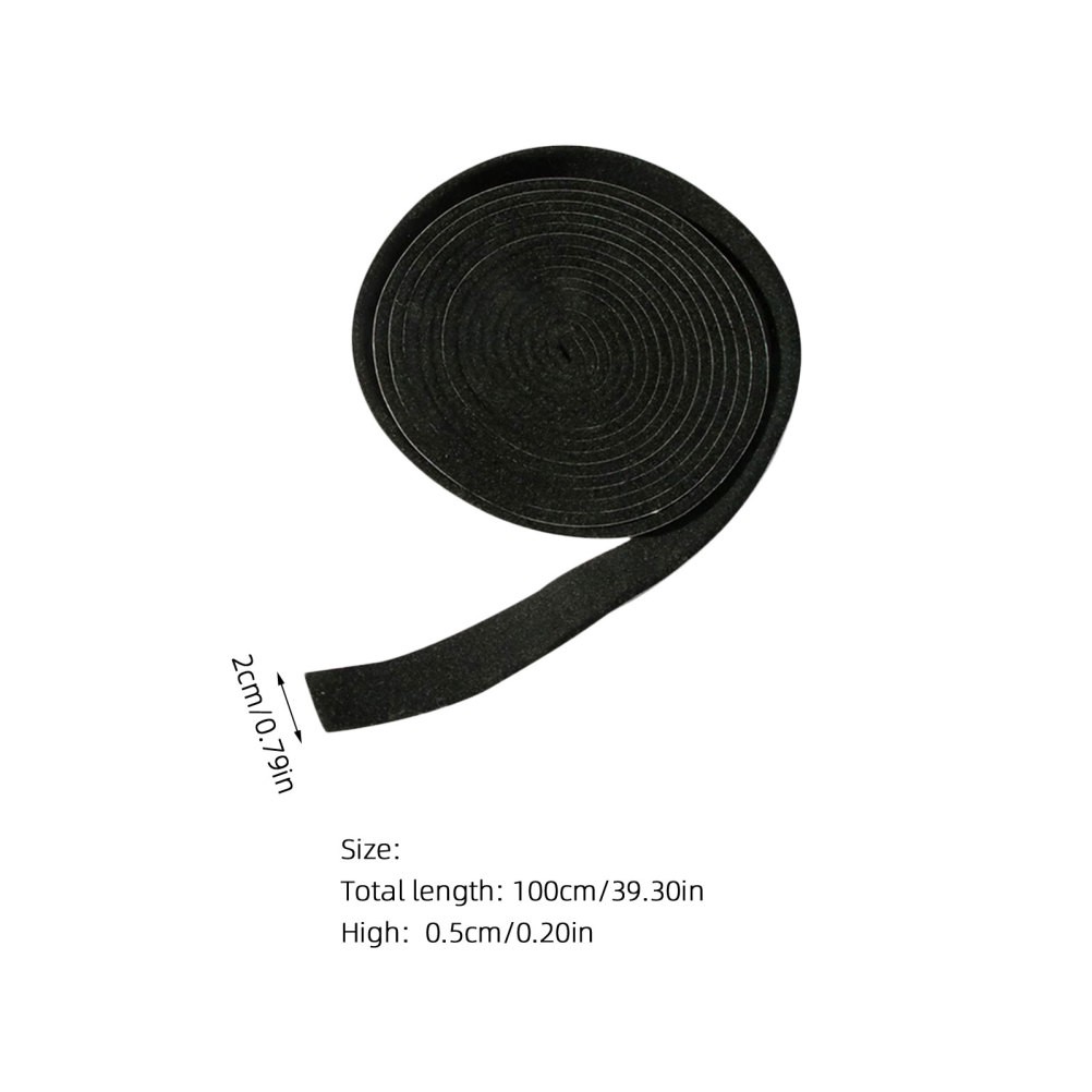 2Pcs Durable Home Felt Strips Self-Adhesive Sealing Strip Black