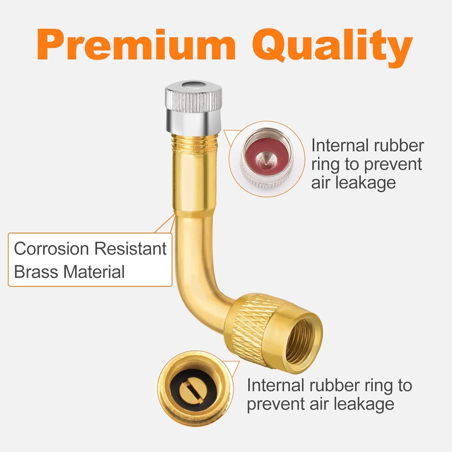 Valve Stem Extenders 4 Pack, 90 Degree Style: 90° valve stem extension 4 pack