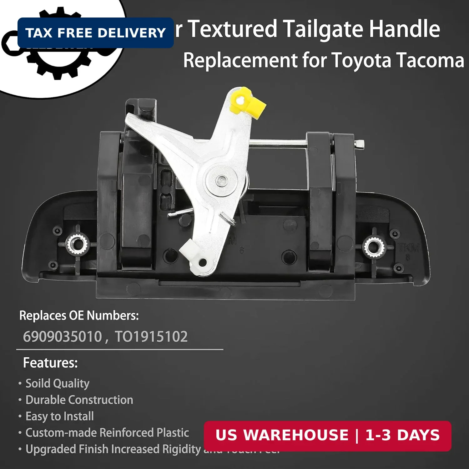 Tailgate Door Handle, Compatible with 1995-2004 Toyota Tacoma Pickup, Exterior R