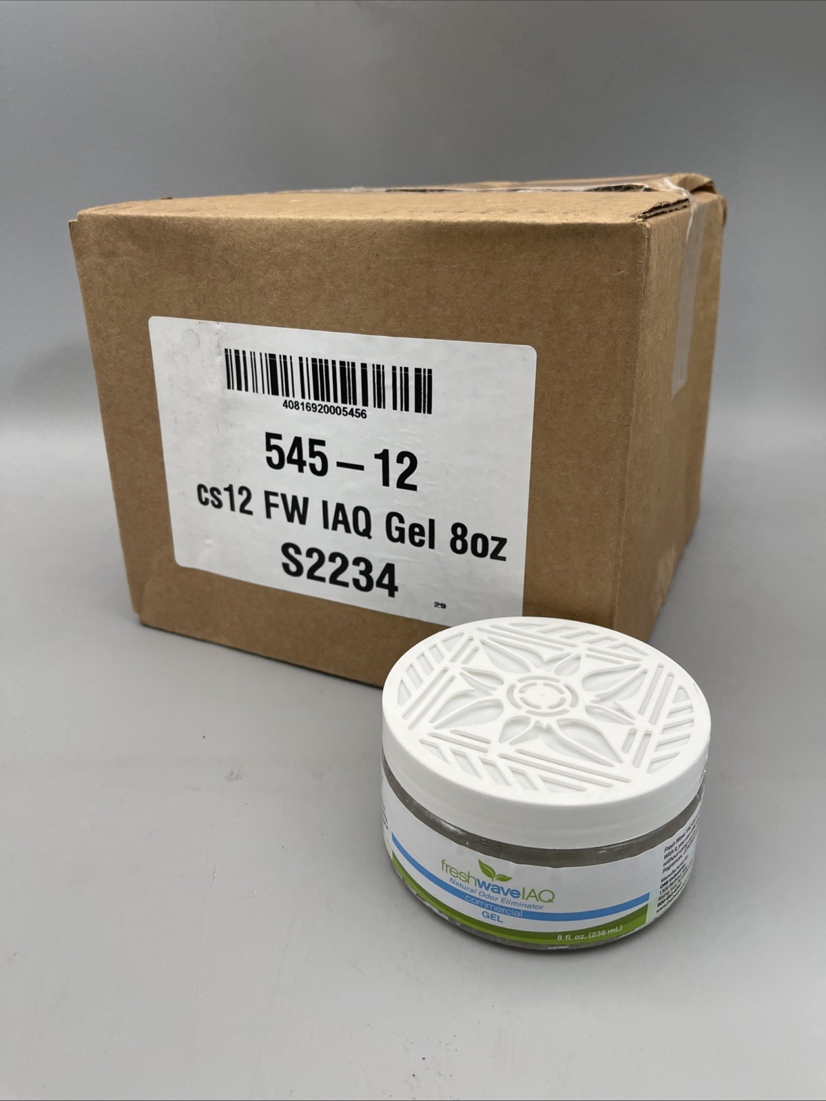 12 Pack Freshwave Iaq 545 Gel Odor Eliminator, 8 Oz., Rtu New