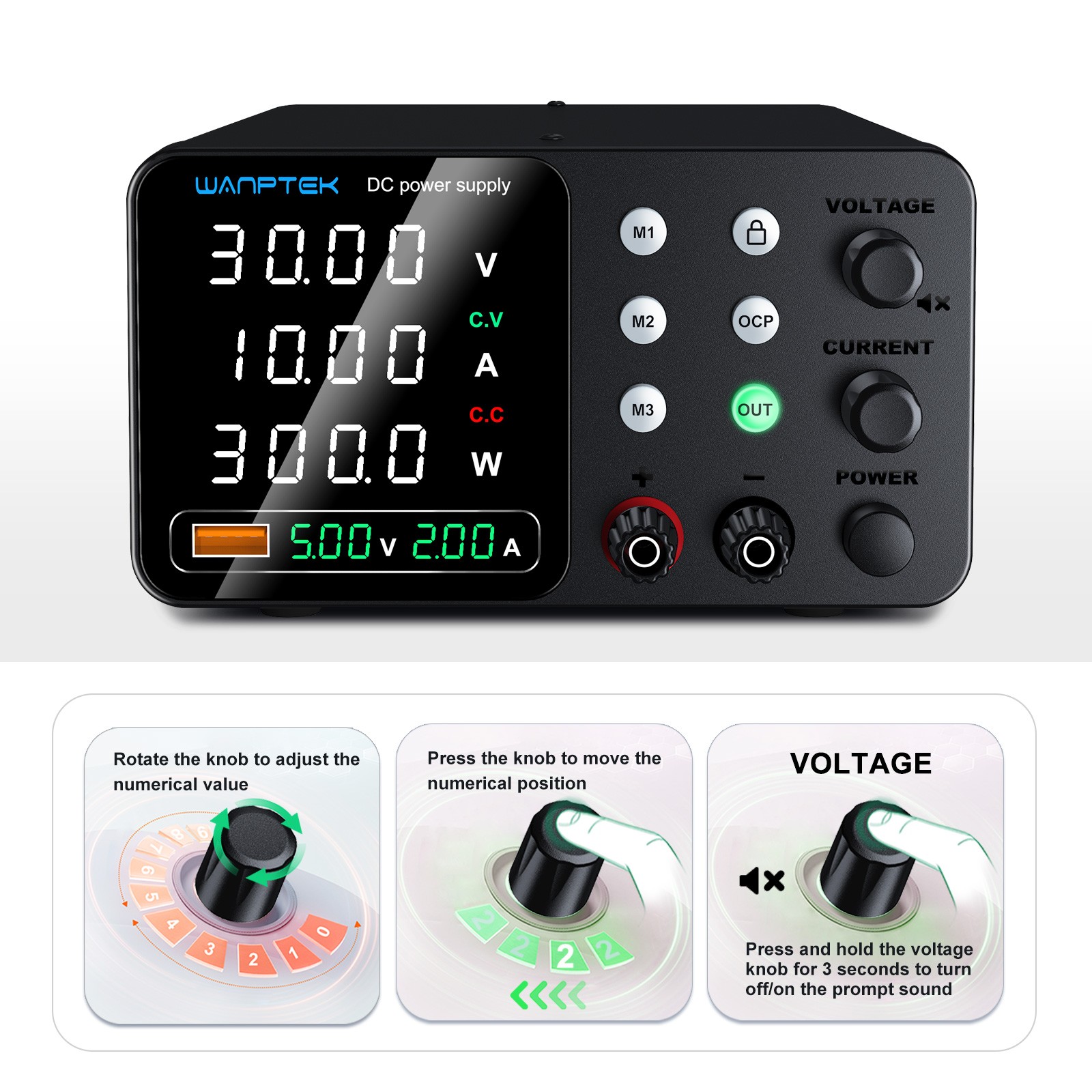 DC 0~30V/60V/120 3/5/10A Adjustable Lab Power Supply Veriable Internal Memories