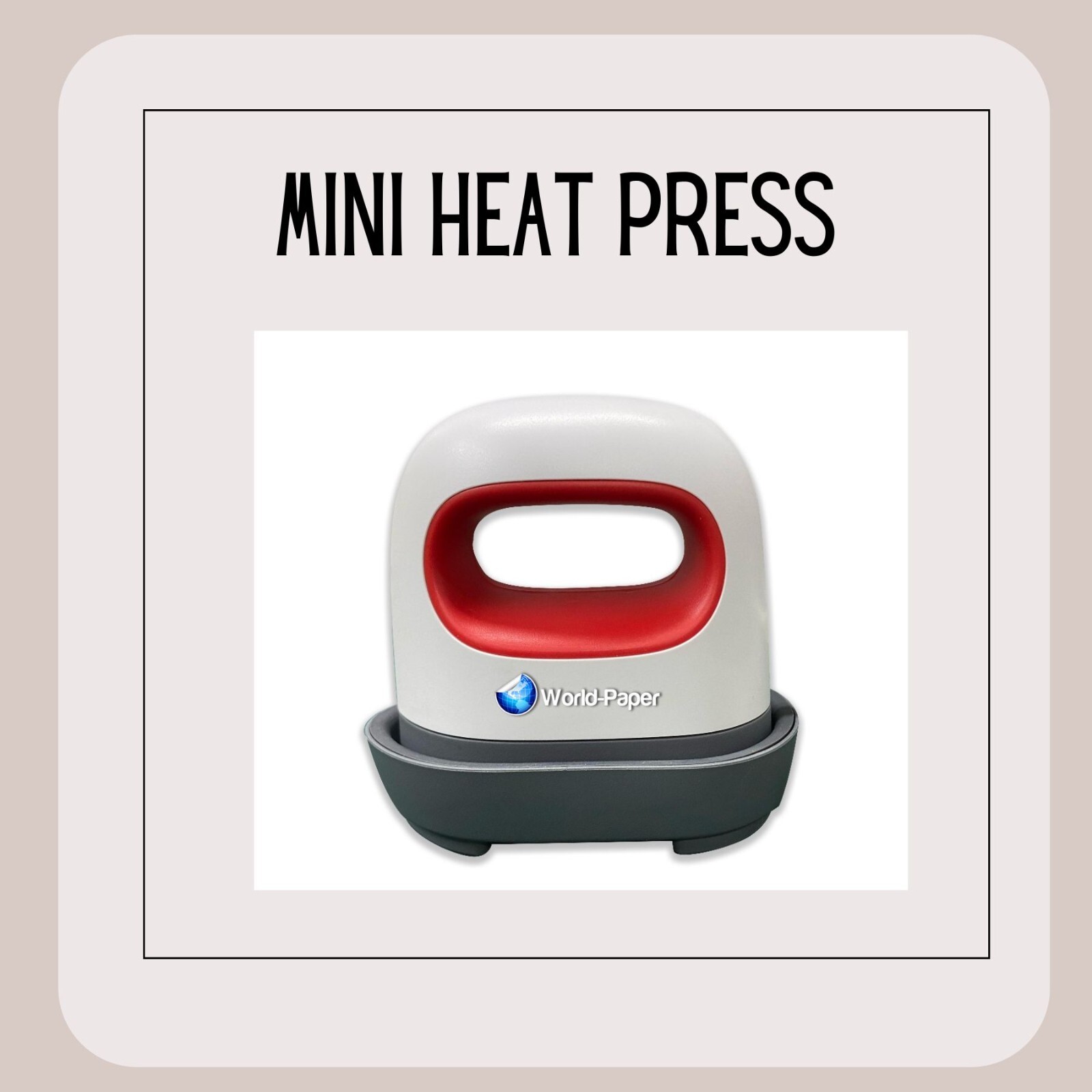 World Paper Mini Heat Press Iron for HTV, DTF prints