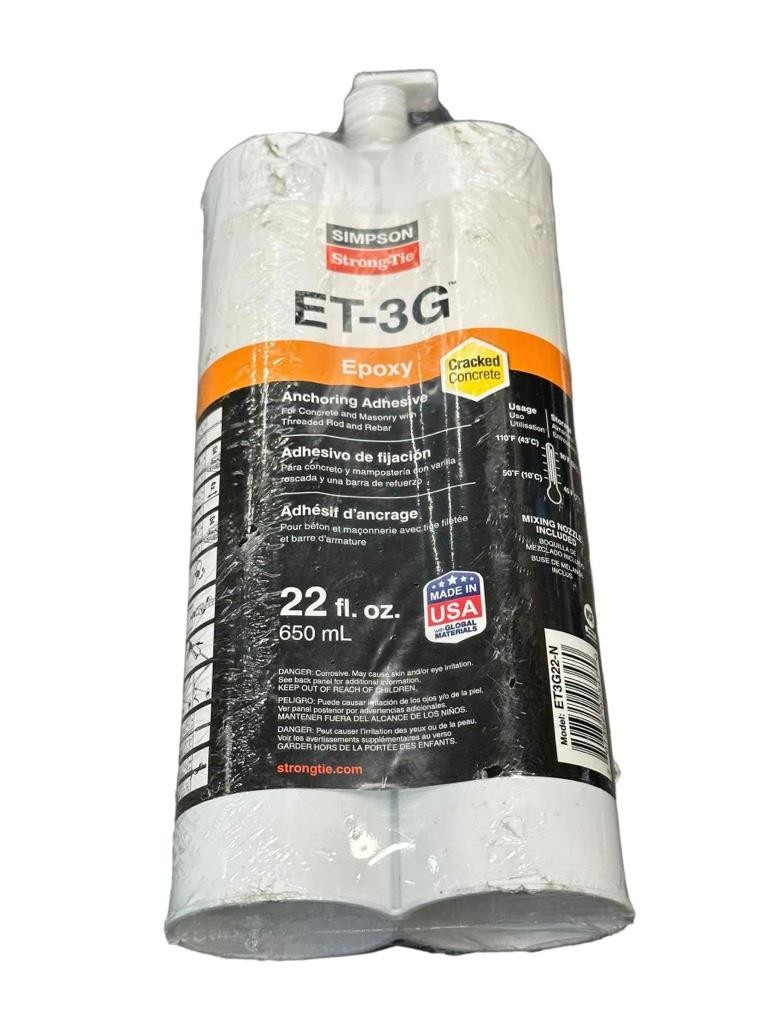 NEW Simpson Strong-Tie ET-3G Anchoring Adhesive Epoxy ET3G22-N Exp 03/2027