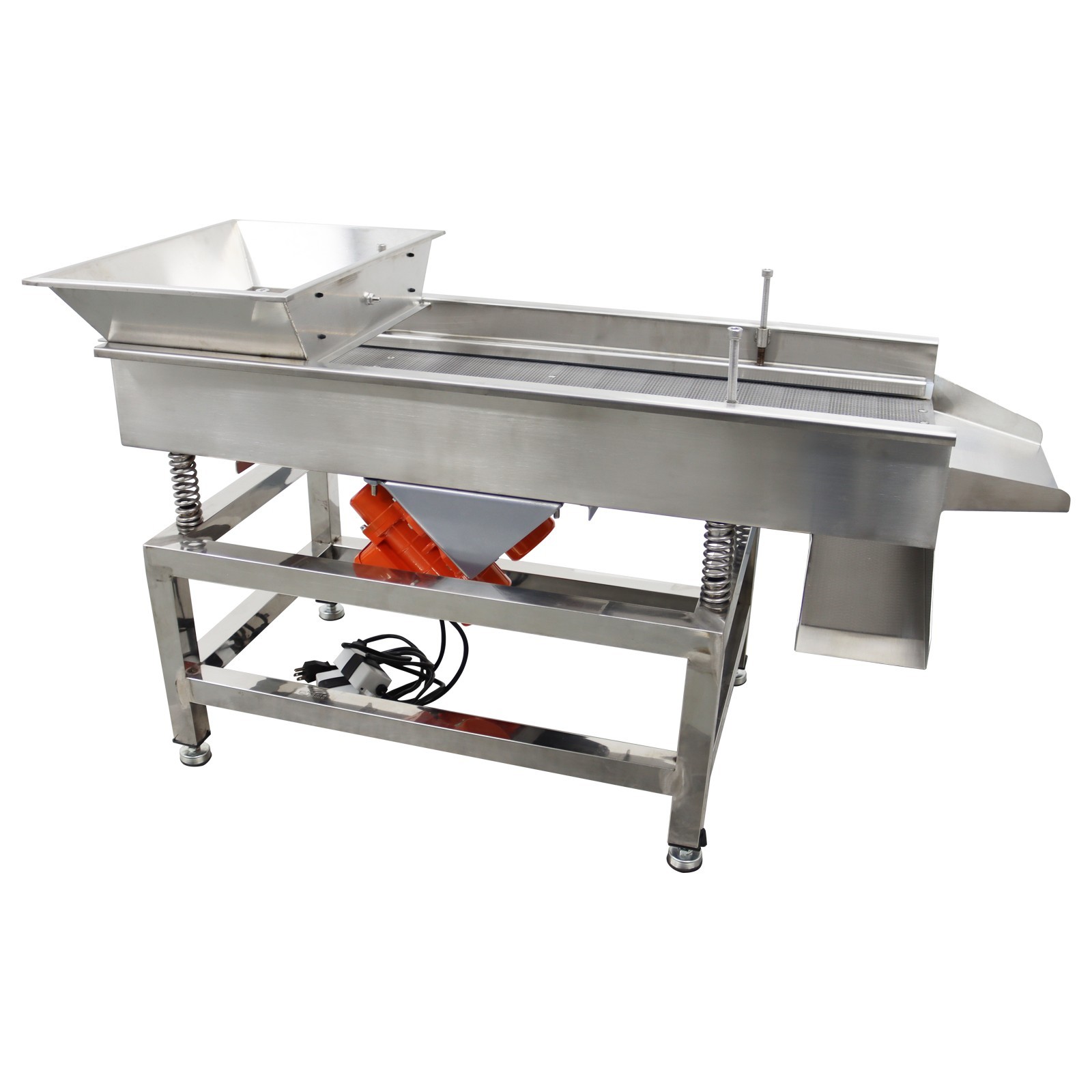 110V Linear Vibrating Screen Stainless Steel 3mm Hole 3000RPM Dual Motor