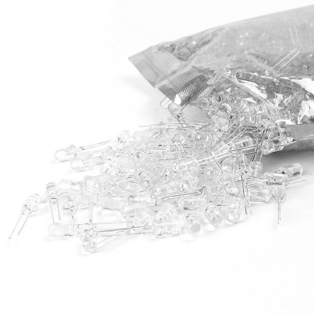 100/500/1000PCS 5mm LED Light Bulb Emitting Diode Small Night Lamp 20000 mcd