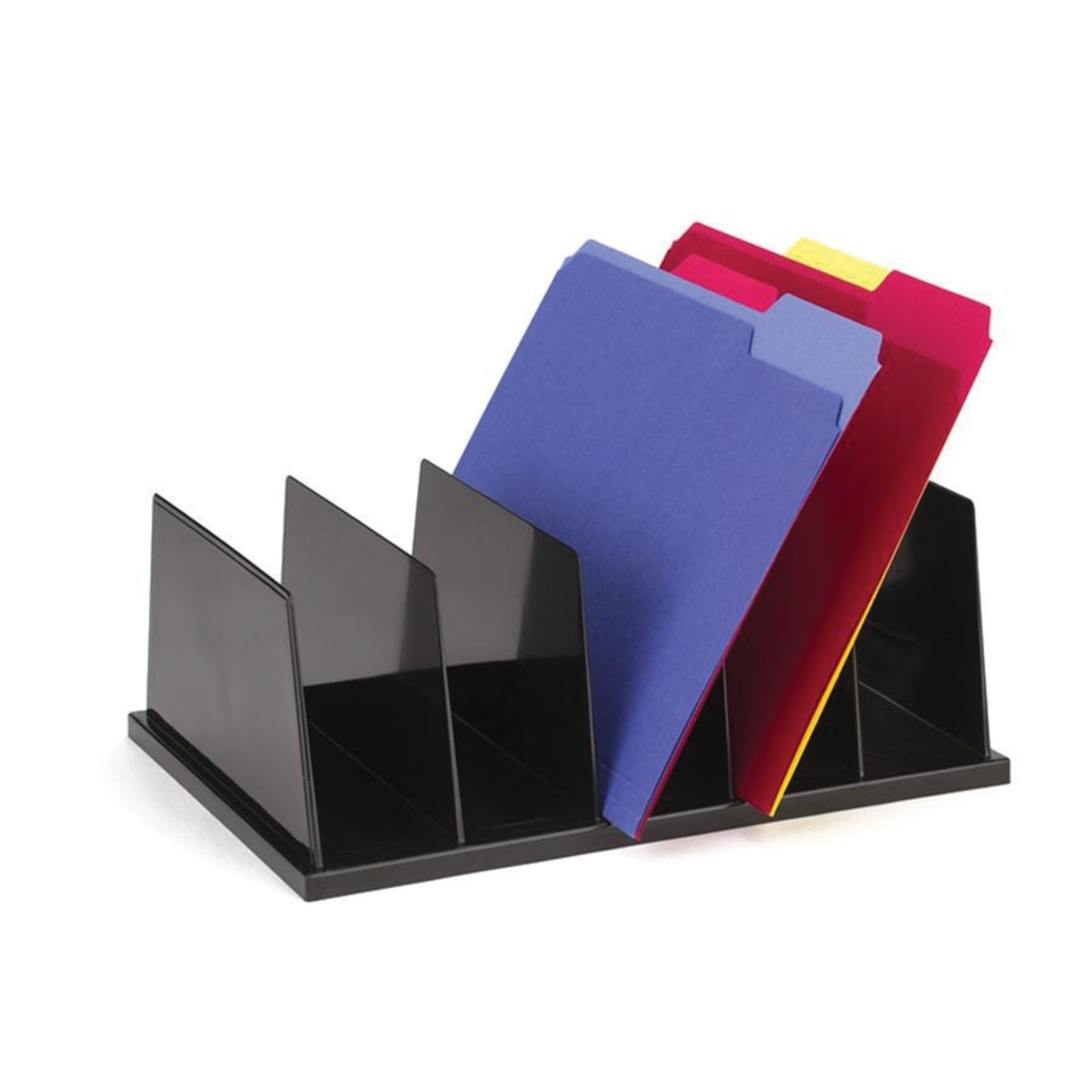 Large Sorter, 5 Compartments, 9 x 13 1/2 x 5 Inches, Black (21222)