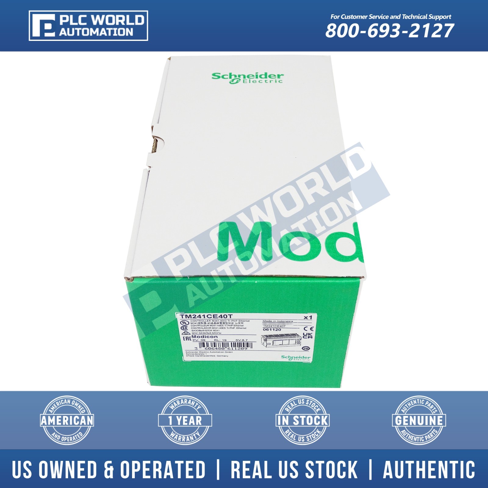 Schneider Electric TM241CE40T Modicon M241, PNP Transistor Outputs, Brand New