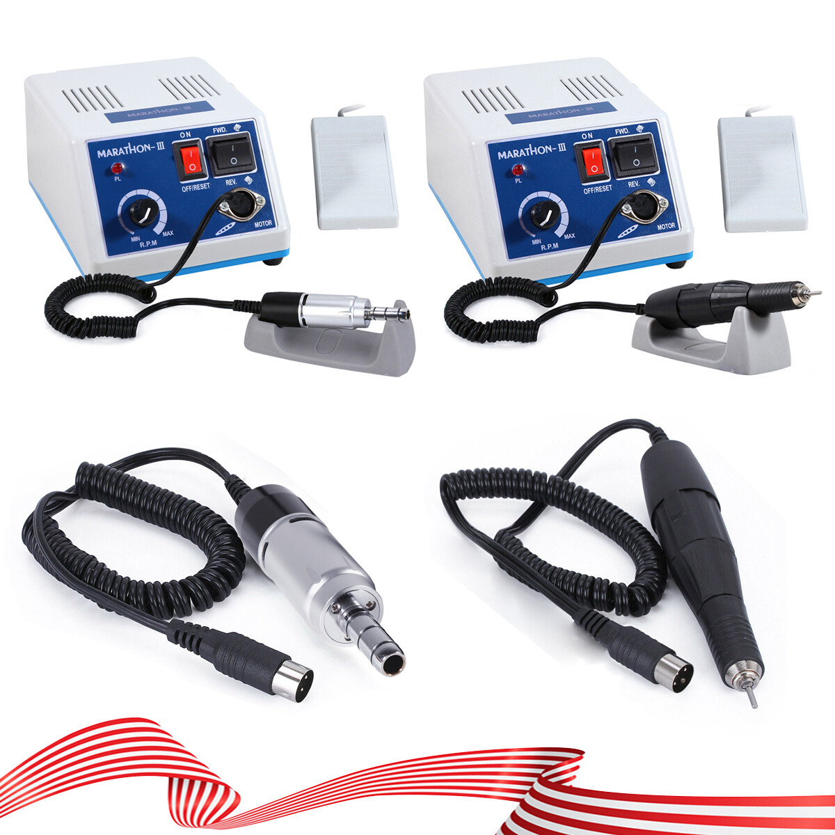 Micromotor de Laboratorio Dental para Pulido, 35,000 RPM, Tipo E con Juego Fresa