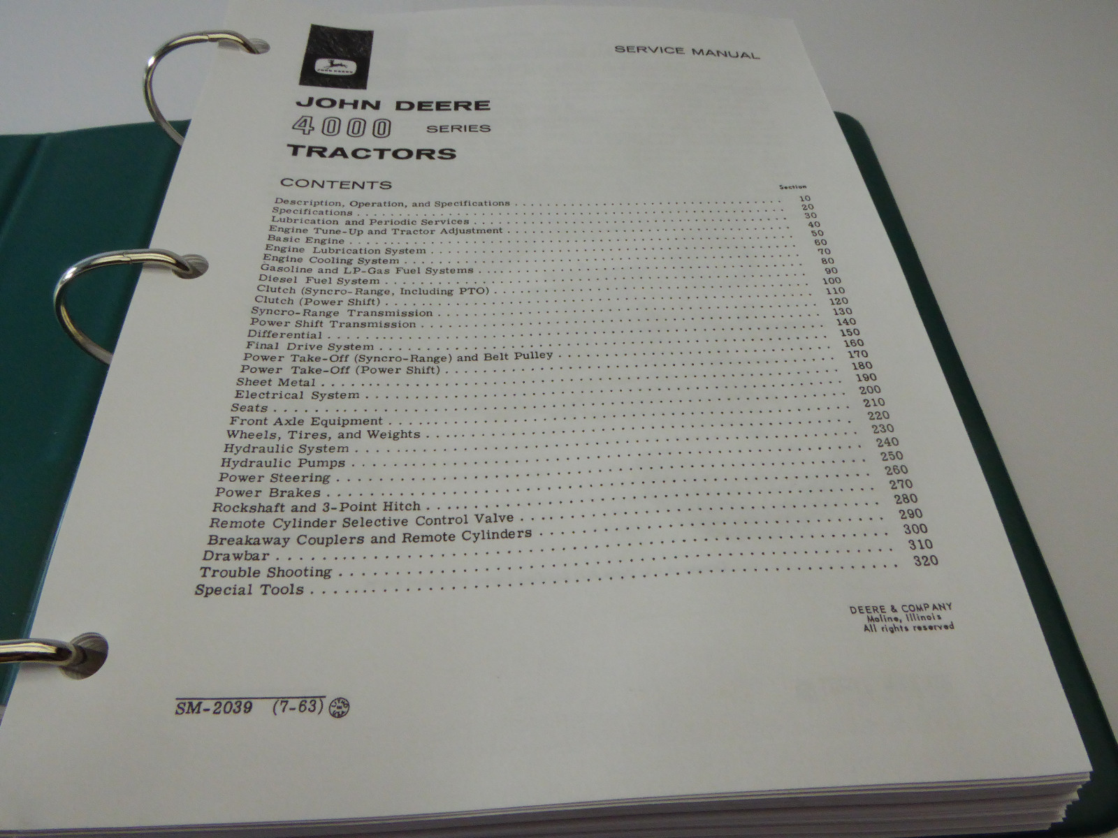 John Deere 4000, 4010, 4020 Tractor Technical Service Repair Manual Shop Book