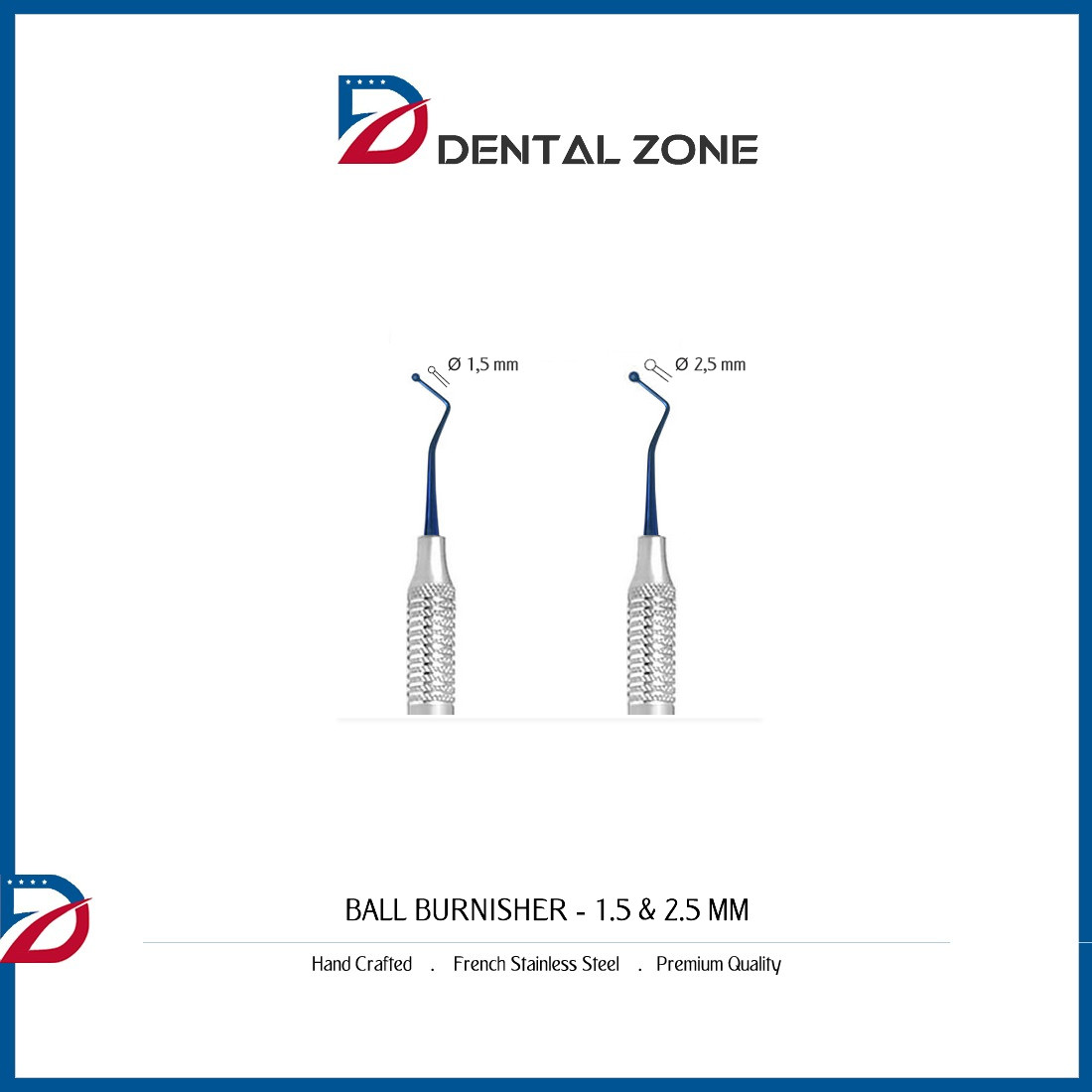 BALL BURNISHER PLUGGER 1.5 – 2.5 MM TITANIUM COATED DENTAL INSTRUMENTS NEW
