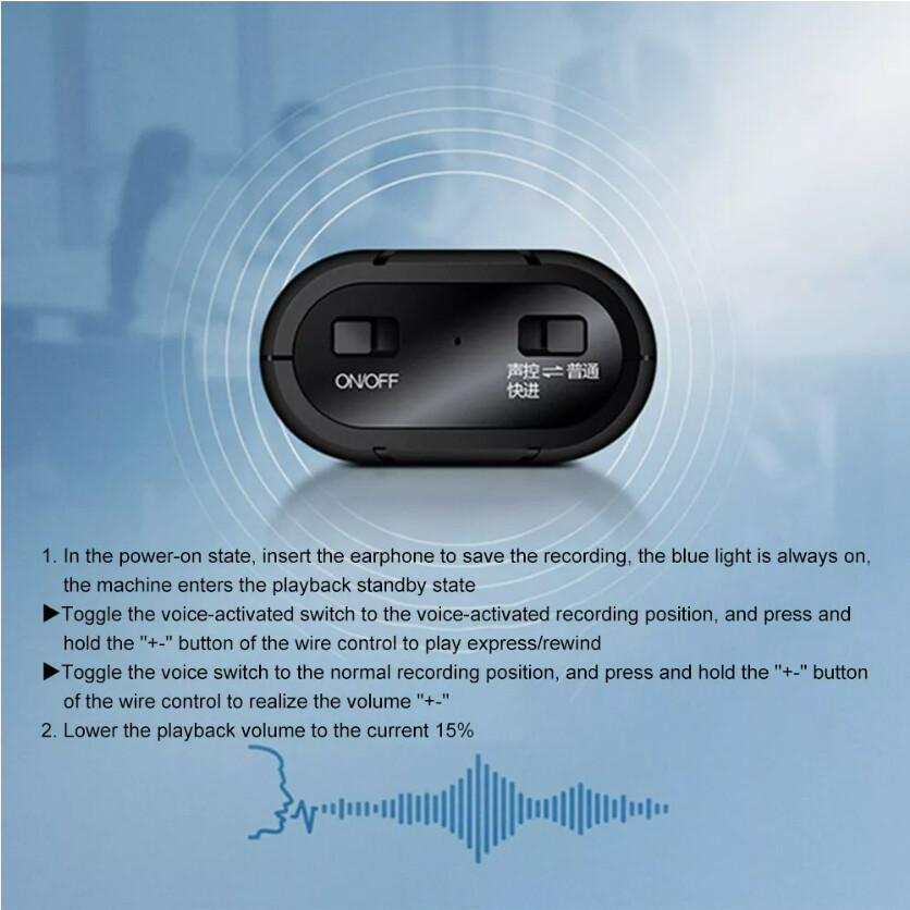 500Hrs Mini Spy Voice Activated Recorder Digital Audio Magnetic 64GB MP3 Player