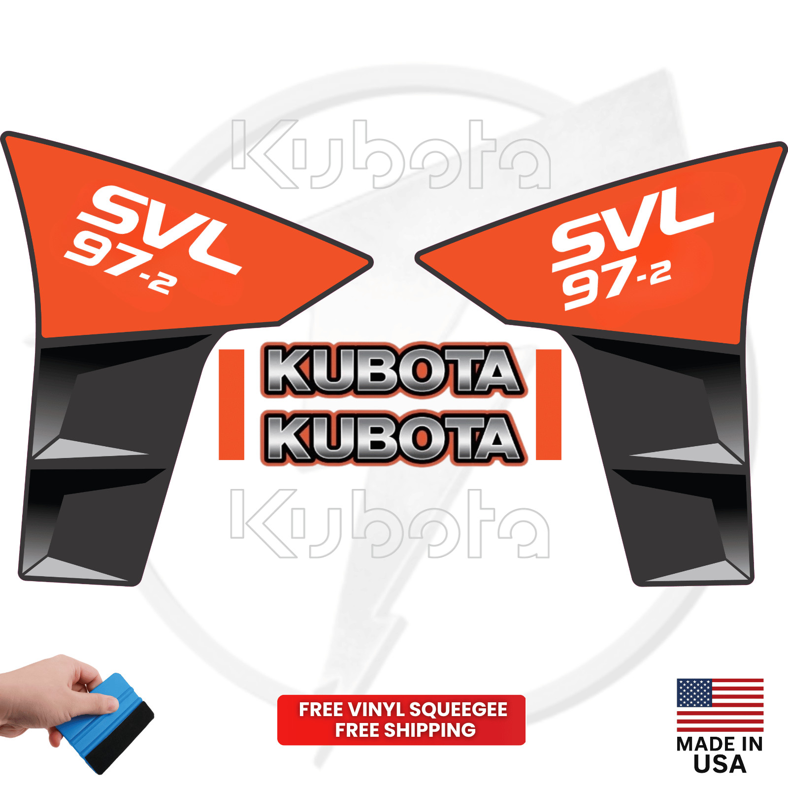 Fits Kubota SVL97-2 Main Decals Skid Steer Stickers – Free Shipping