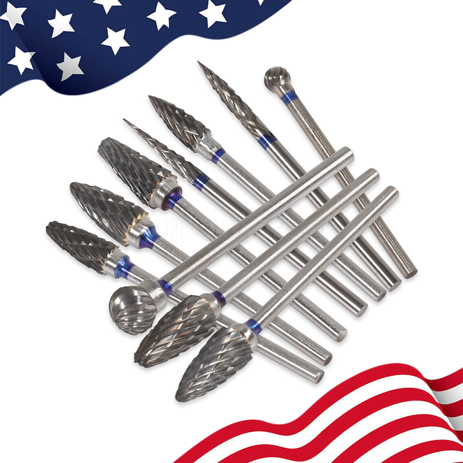 10 Pcs Tungsten Carbide HP Dental Acrylic Bur Drill Coarse Cutter 2.35mm Shank