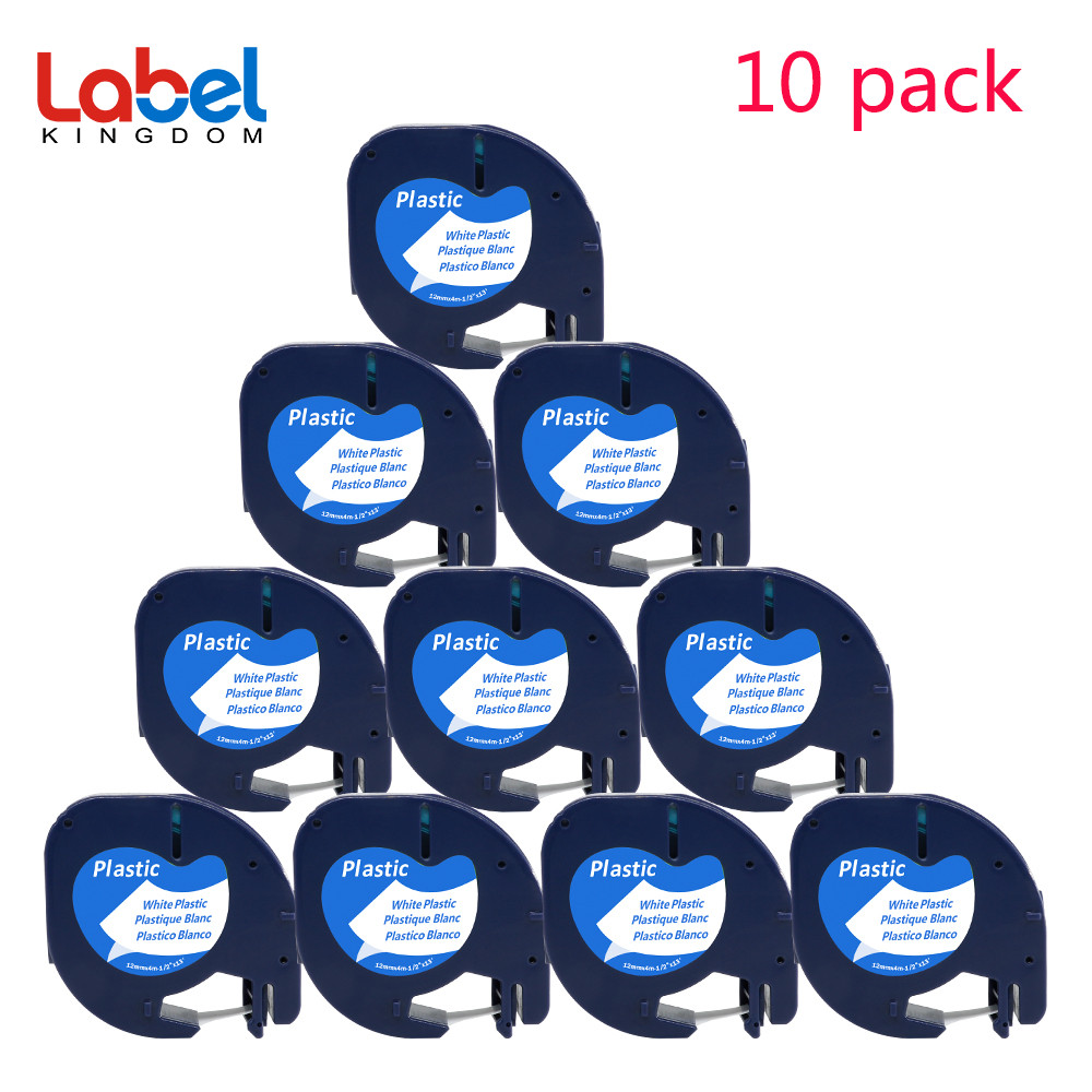 10 PACK LT 91331 Dymo Letratag Refill Compatible with Dymo Label Maker Tape 12mm