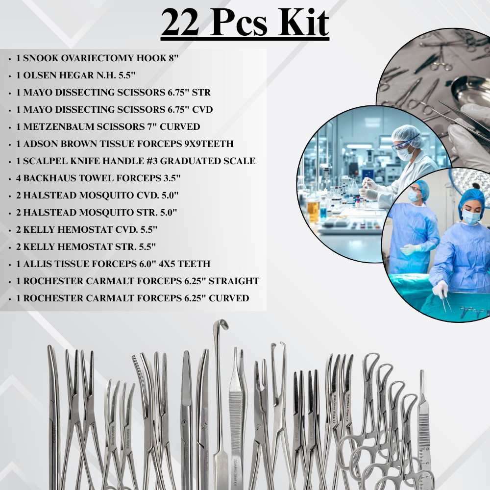 22 Pcs Spay Pack General Surgery Surgical Instruments Stainless Steel CE