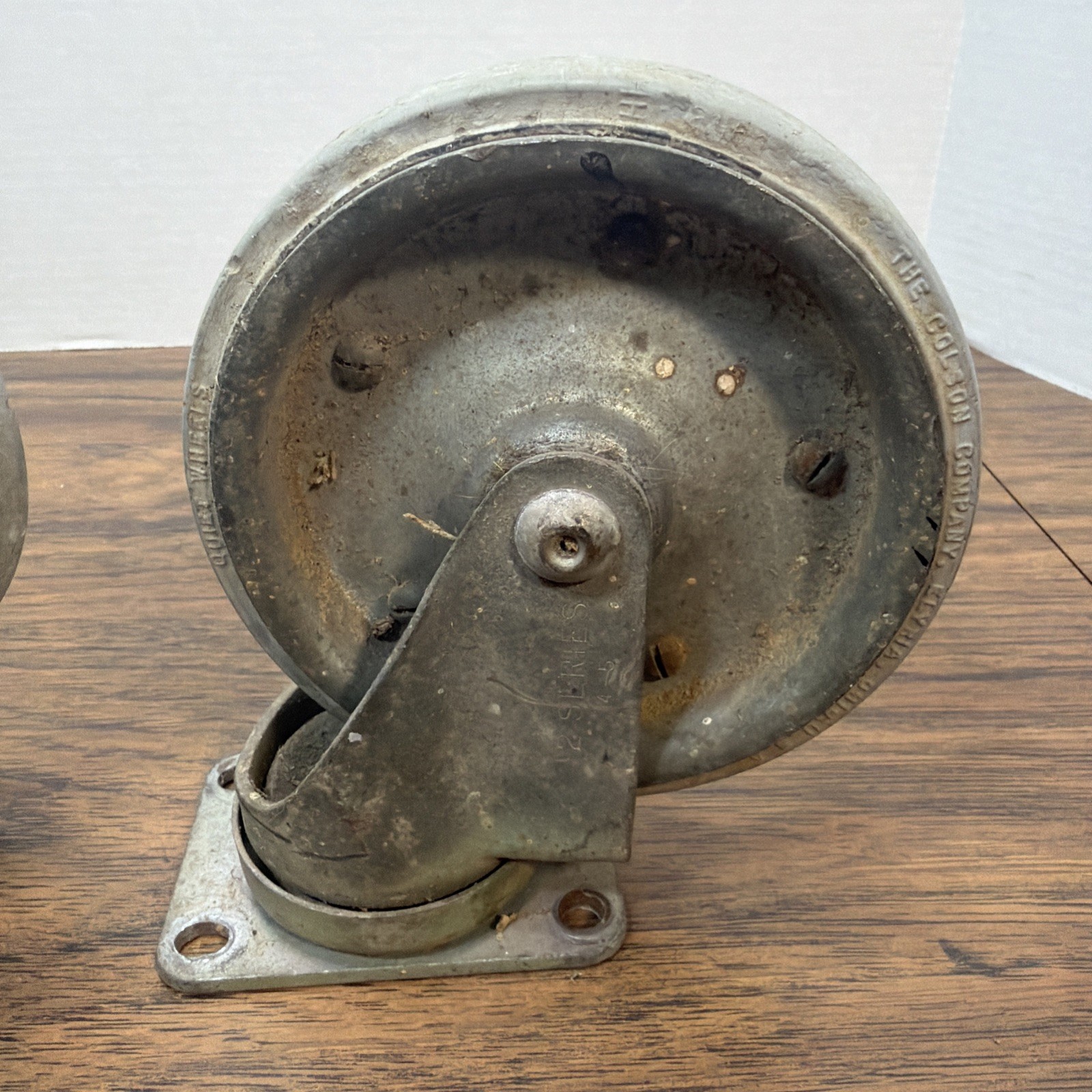 Pair Vintage Colson Quiet Caster Wheels – 5” x 1” – Made USA Model 2-5-65