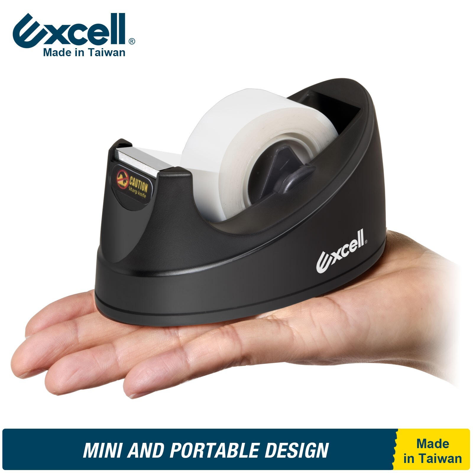 Excell Mini Desktop Tape Dispenser 3/4″ Tape 1″ Core, Lightweight OFC, No Tape