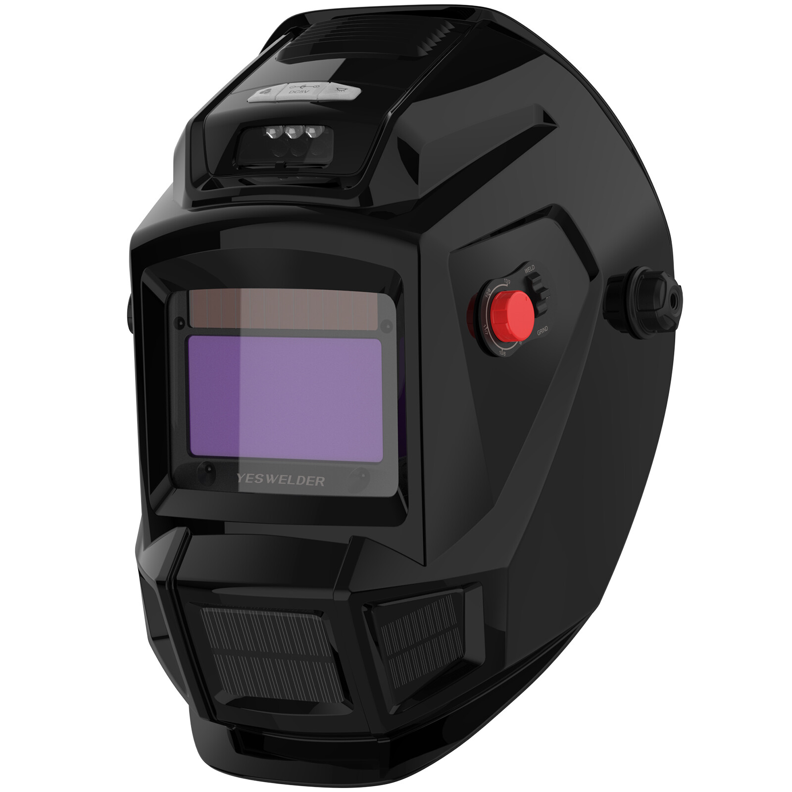 True Color Weld Hood Auto Darkening Welding Helmet TIG MIG ARC, with Fan&Light