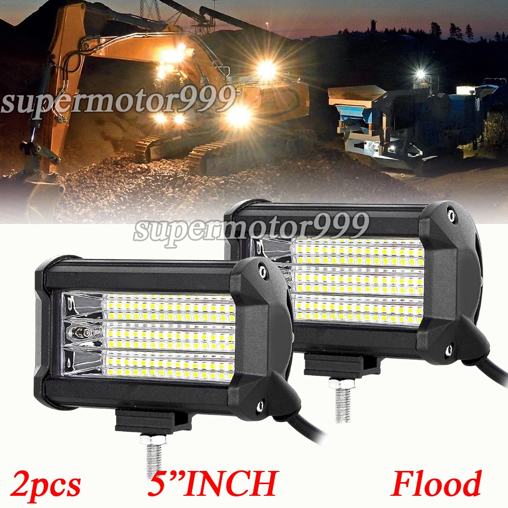 For Truck 60W Flood Light 12V 24V Tractor lights Powerful New 5″ LED Work Lights