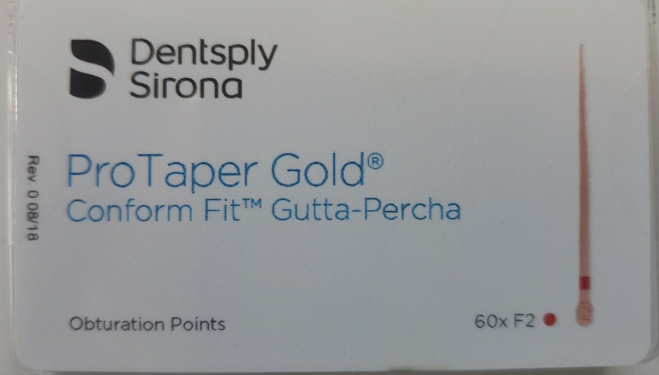 Protaper Gold F2 Gutta Percha Points Dentsply Tulsa Box of 60 Dental Universal
