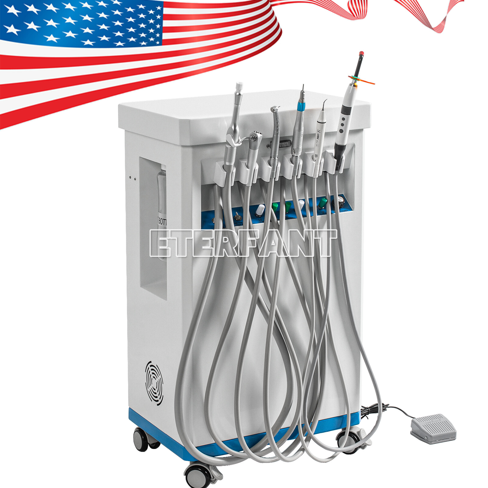 Dental Cart Delivery Unit With Air Compressor/Electric Suction Unit System US