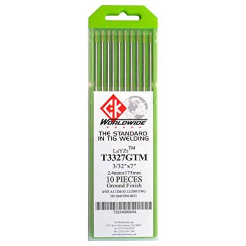 CK T3327GTM LaYZr Tungsten Electrode 3/32″ x 7″, 10 pack