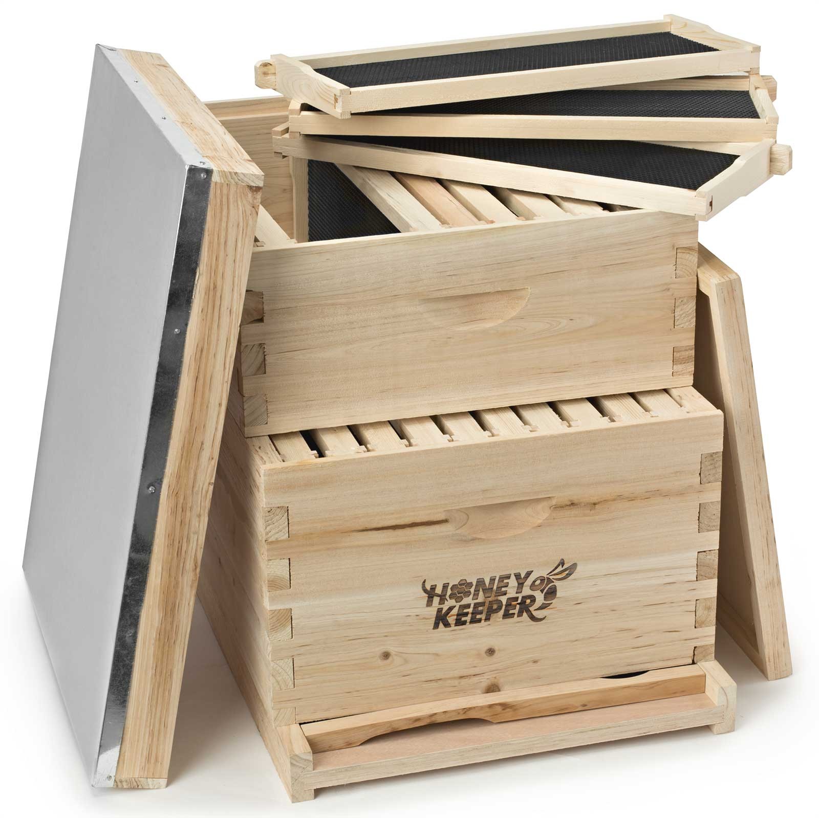 Beehive 20 Frame Complete Box Kit (10 Deep-10 Medium) Langstroth Beekeeping