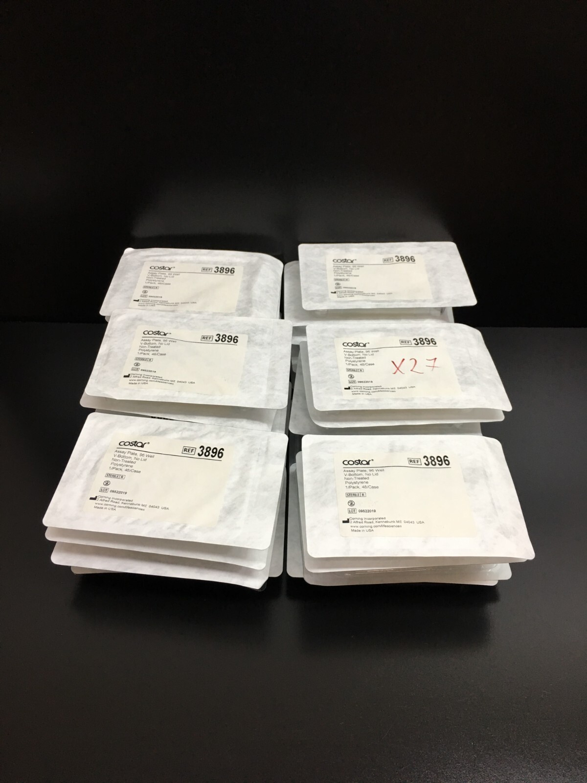 Corning Costar REF 3896 Microplate 96 Well V bottom 380 µL Lot 27 PCS