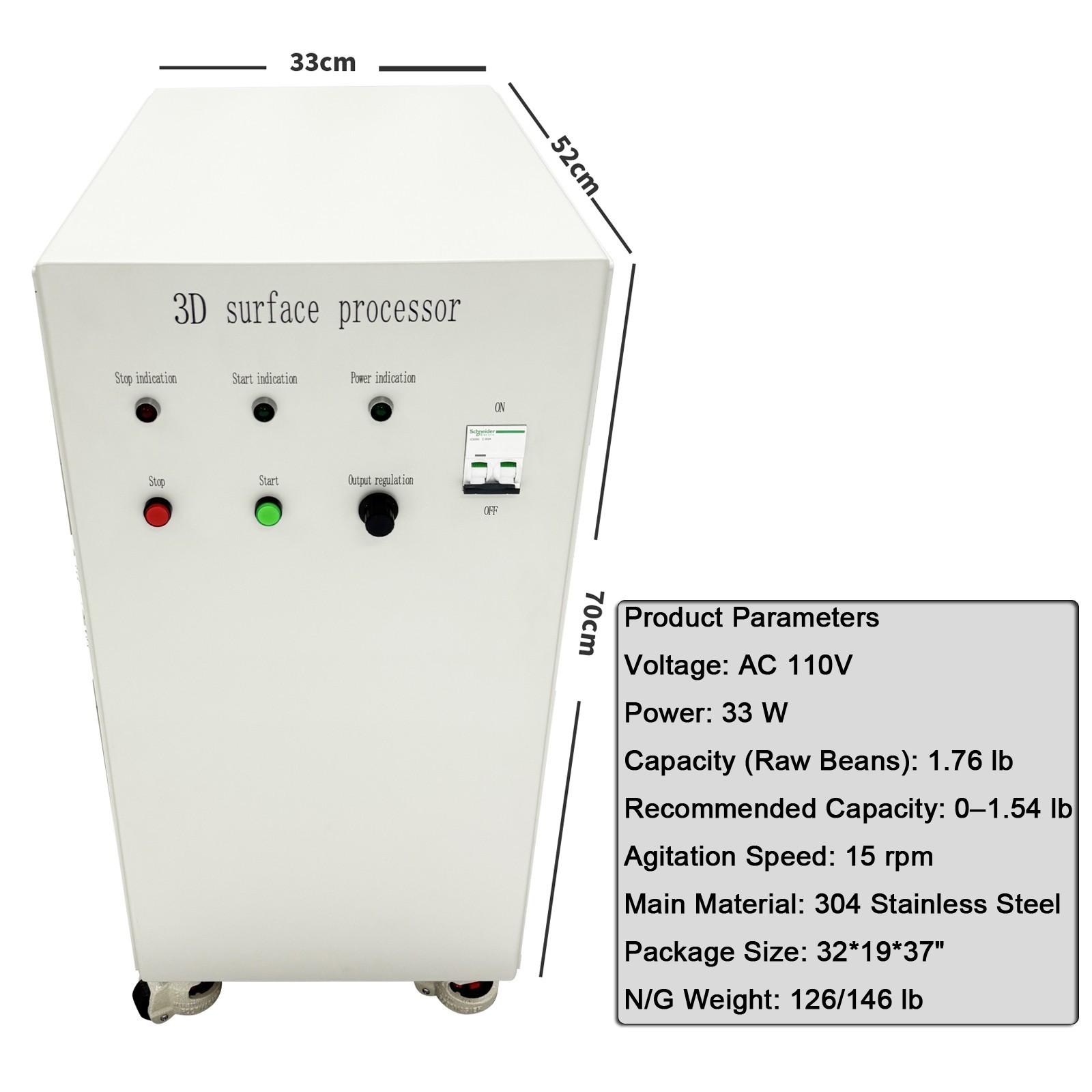 AC110V 33W 3D Surface Plasma Corona Treatment Machine for Silicone, Plastic