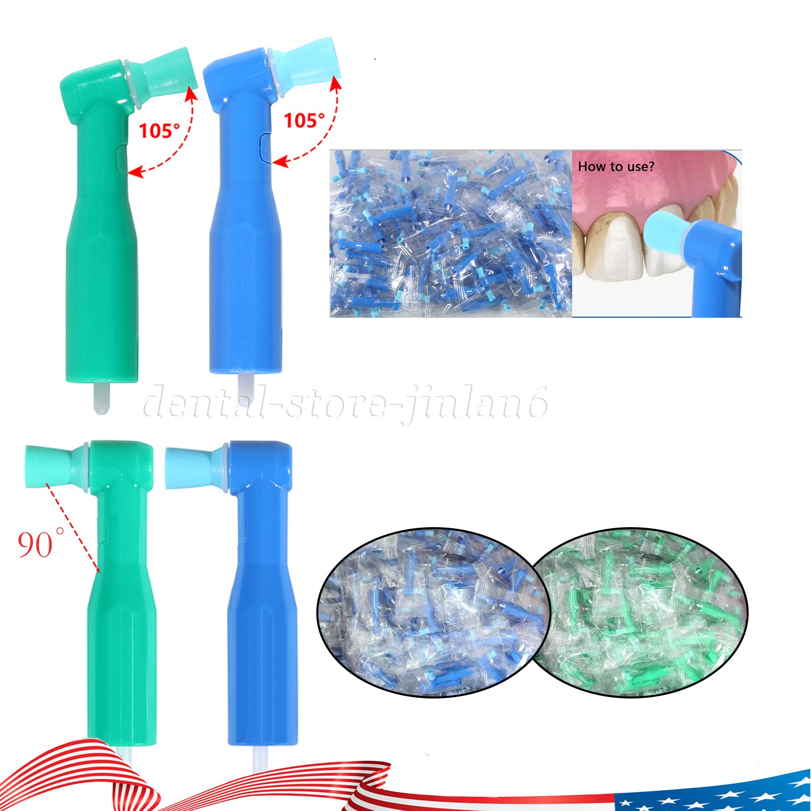 Dental Disposable Prophy Angles 100ct Soft or Firm Cup LatexFree Premium Quality