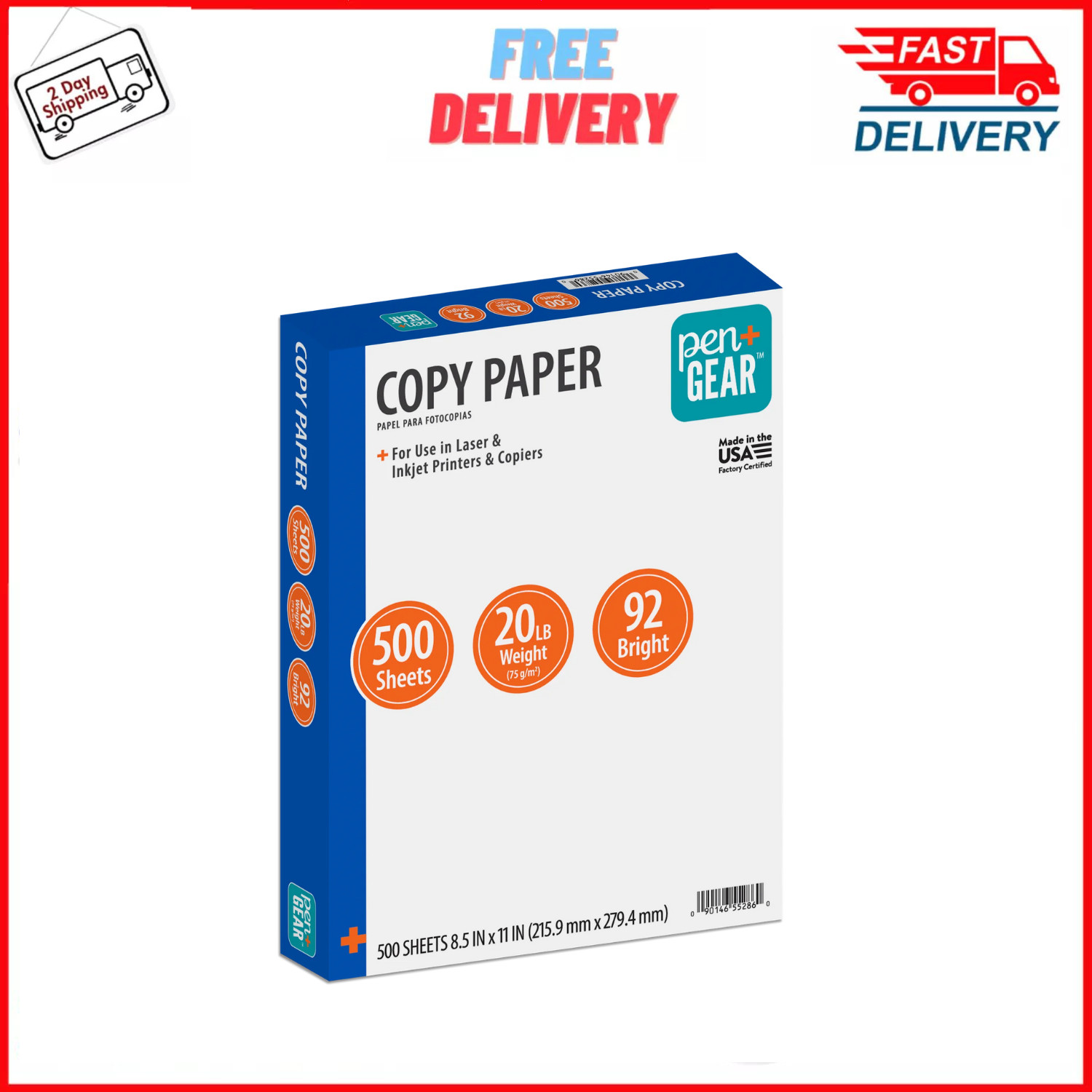 Copy Paper Case Printer Paper White 8.5″x11″ Letter Size, One Ream = 500 Sheets
