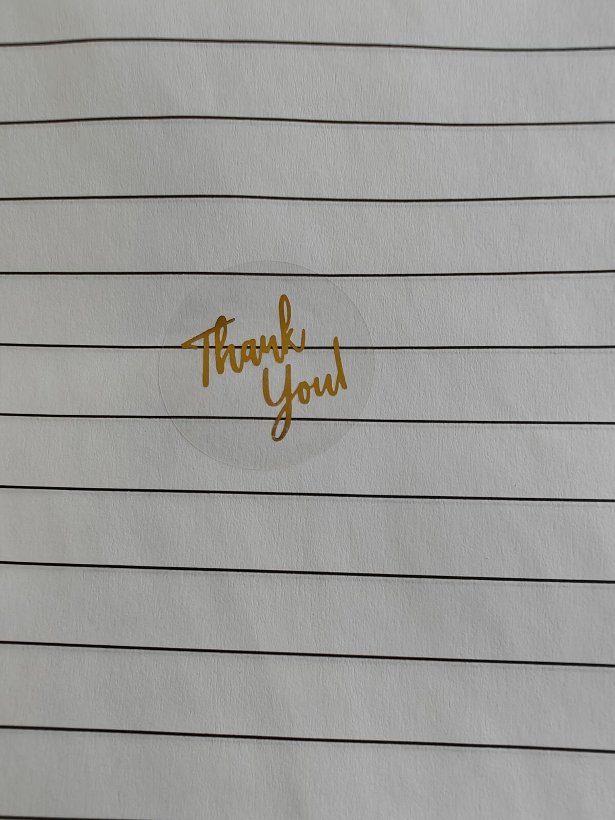 THANK YOU Clear Transparent Gold Letter Envelope Seal Label Stickers Party Favor