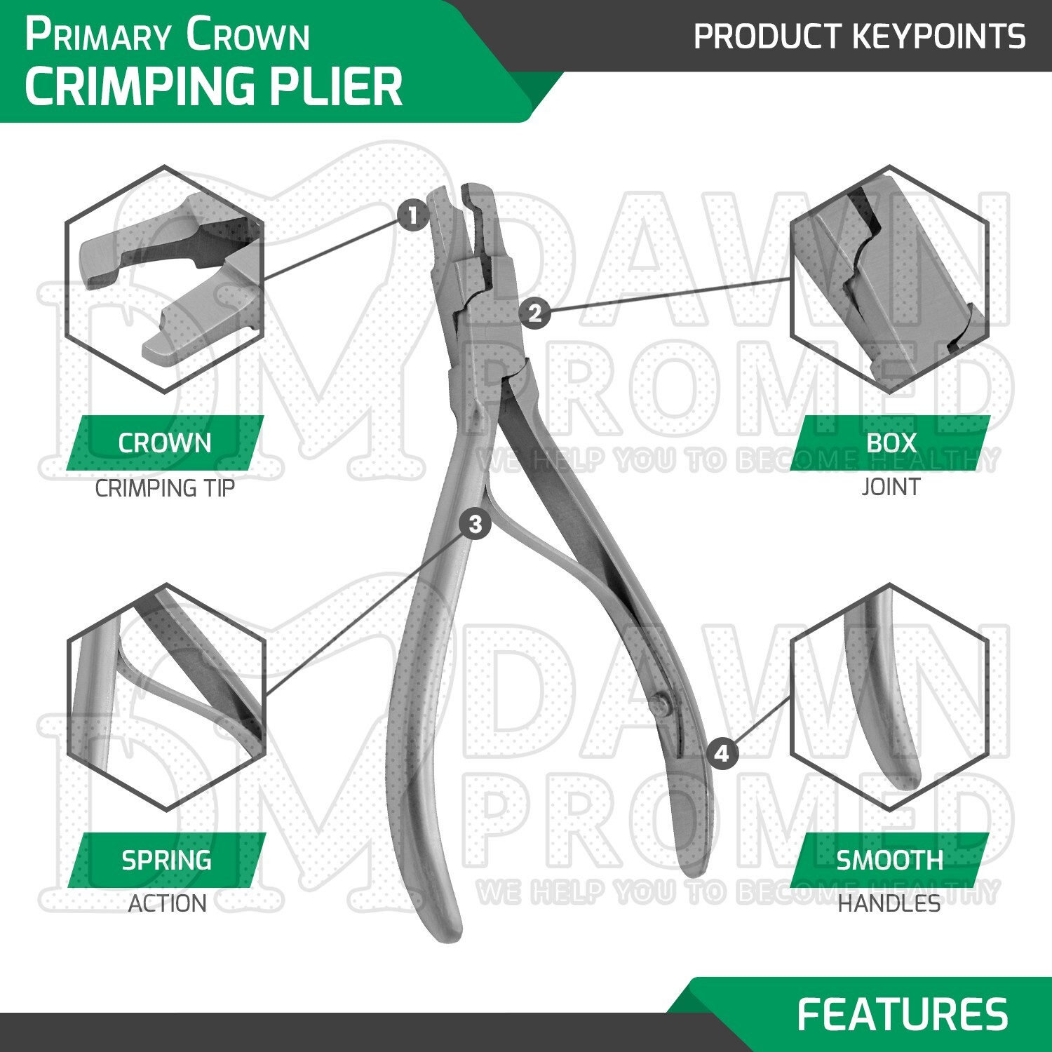 2 Pcs Primary Crown Crimping Plier & Reynolds Contouring Plier Set German Grade