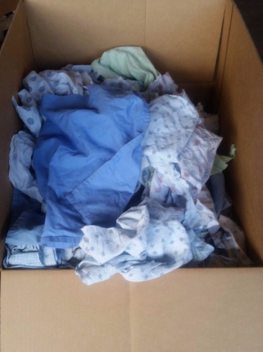 Carton Colored Hospital Gowns Rags 50 LB – Good Absorbency Cheapest Rag on E-Bay