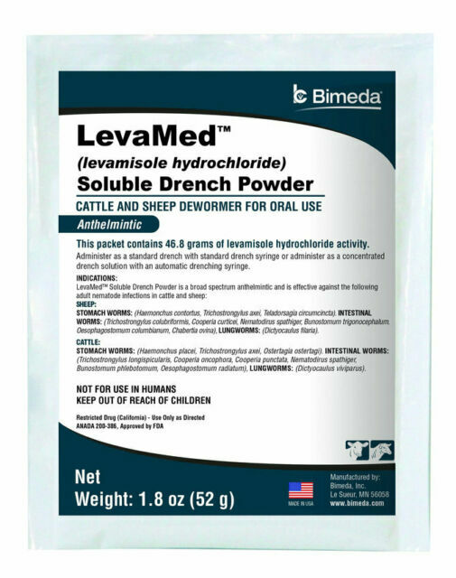 LevaMed Levamisole Soluble Drench powder 52Gm Cattle Calves Sheep Lamb