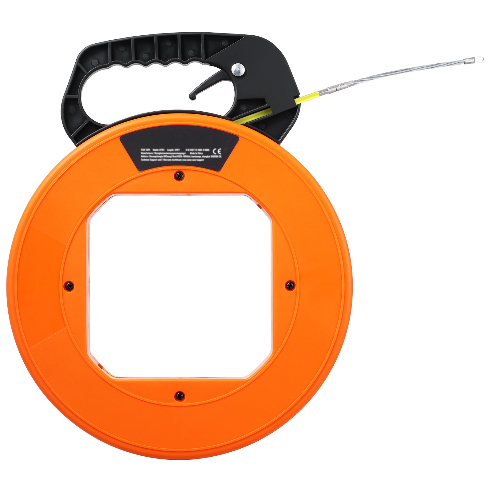 Fish Tape Wire Cable Line Puller 200ft 3/16in Fiberglass High Plastic Case