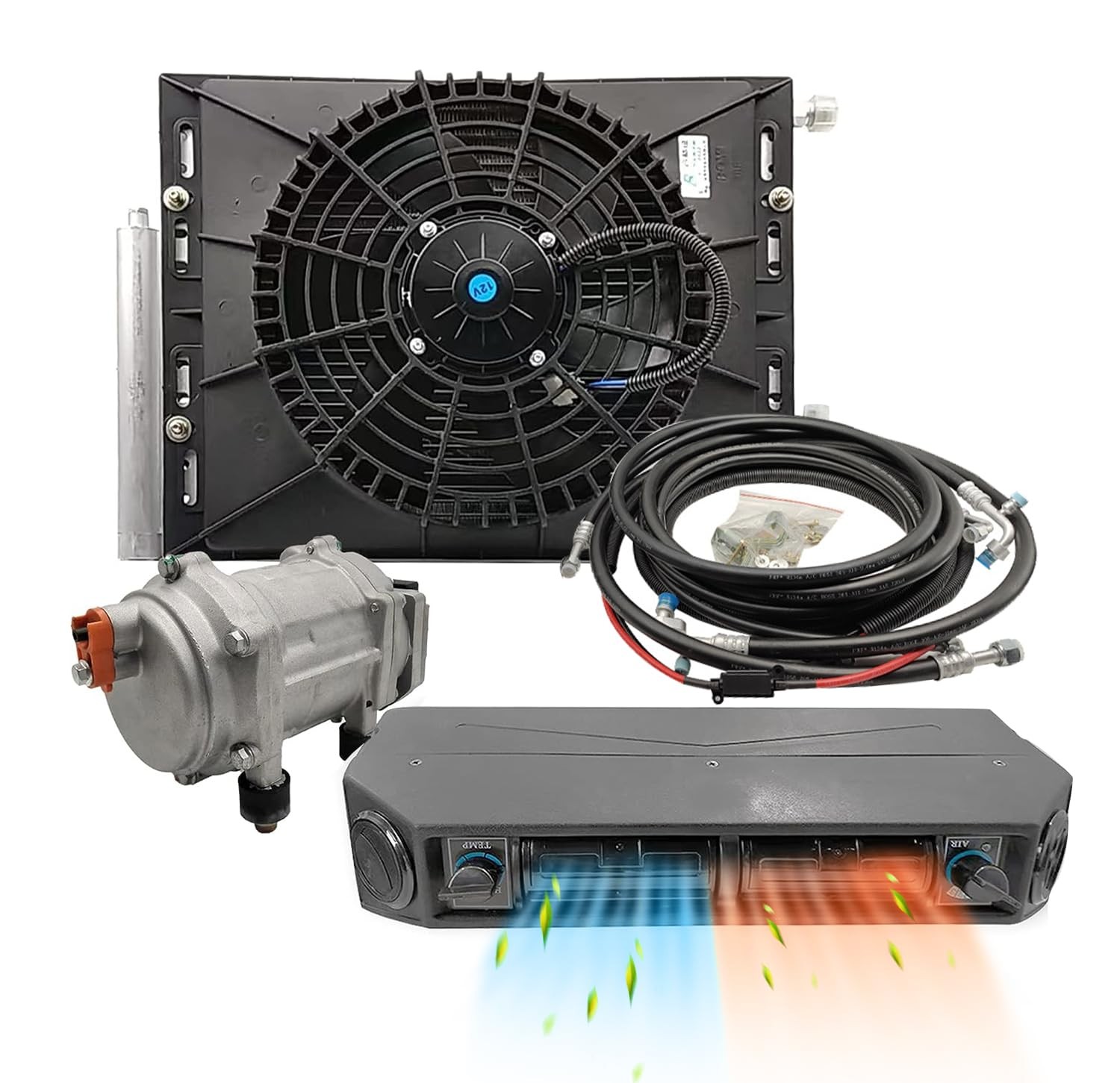 10000BTU 12V Under Dash Electric Air Conditioner Heating Cooling Kit Universal