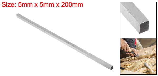 Square Lathe Tool Bit Blank 5mm x 5mm x 200mm M2 High Speed Steel Milling Blank