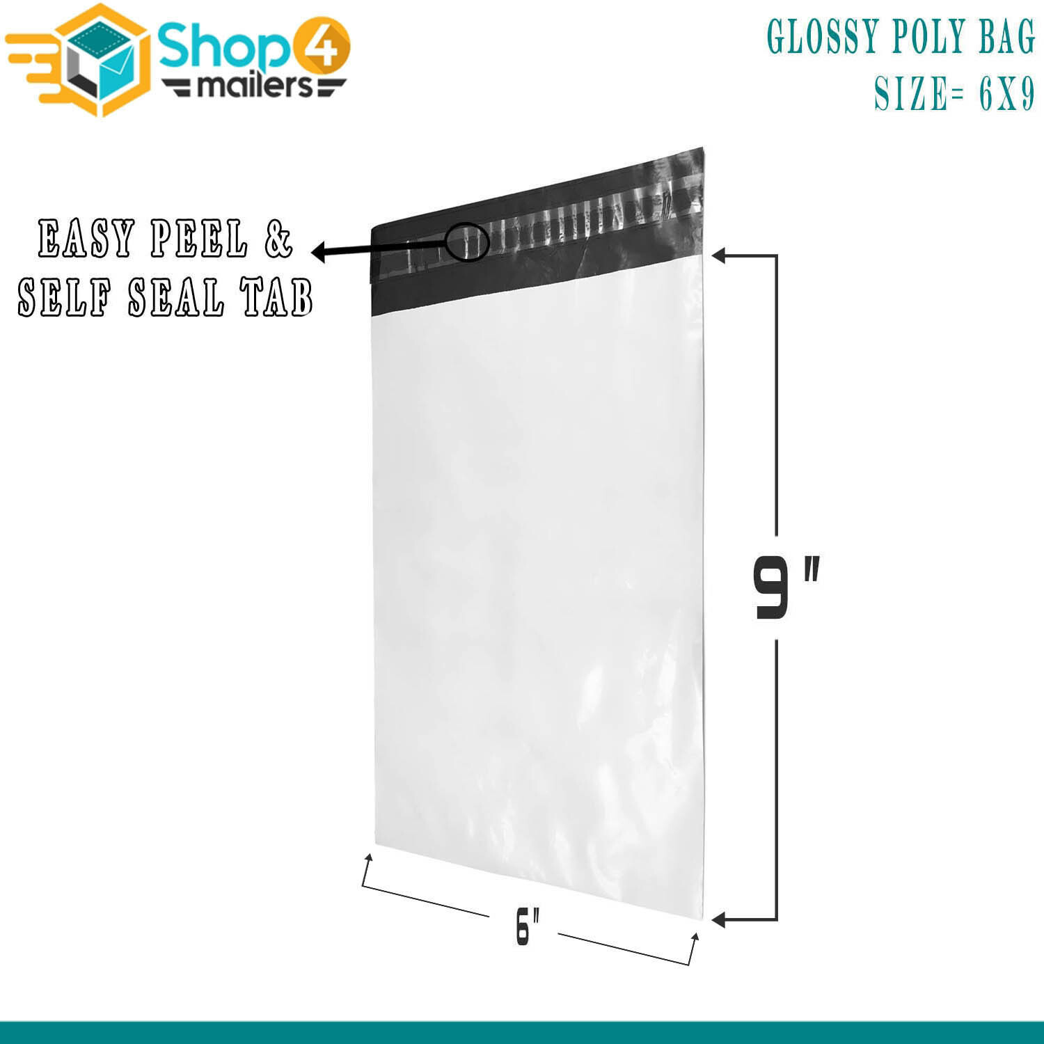 5000 6×9 Premium Plastic Flat Poly Mailers Shipping Bag Mailing Envelope 1.7 MIL