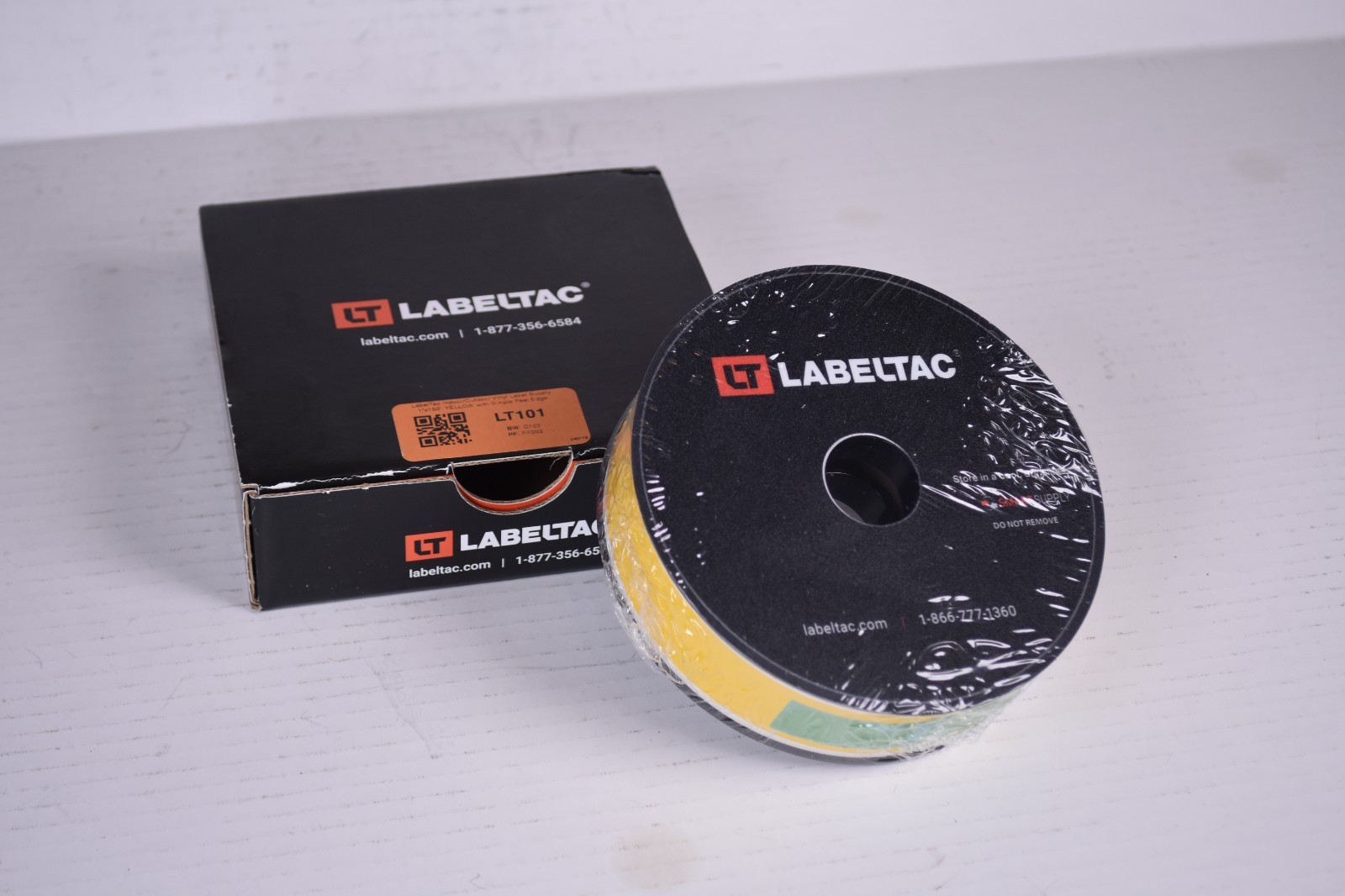 LabelTac LT101 Pro Model High Perf. 10 Year Vinyl Label 1″ x 150′ /Roll Yellow