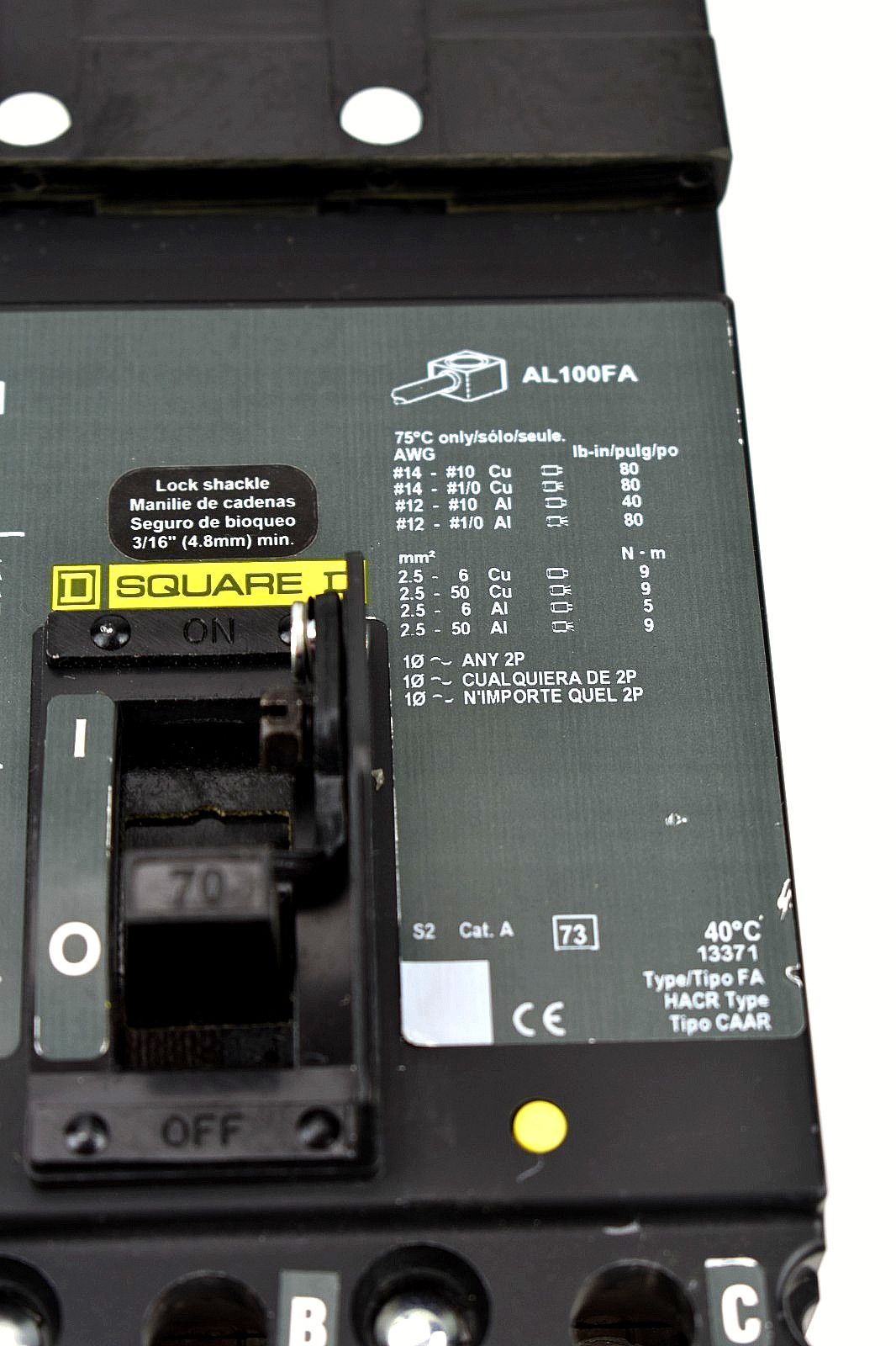 NEW Square D FA36070 3-Pole 600v 70A I-Line Circuit Breaker – NEW SURPLUS