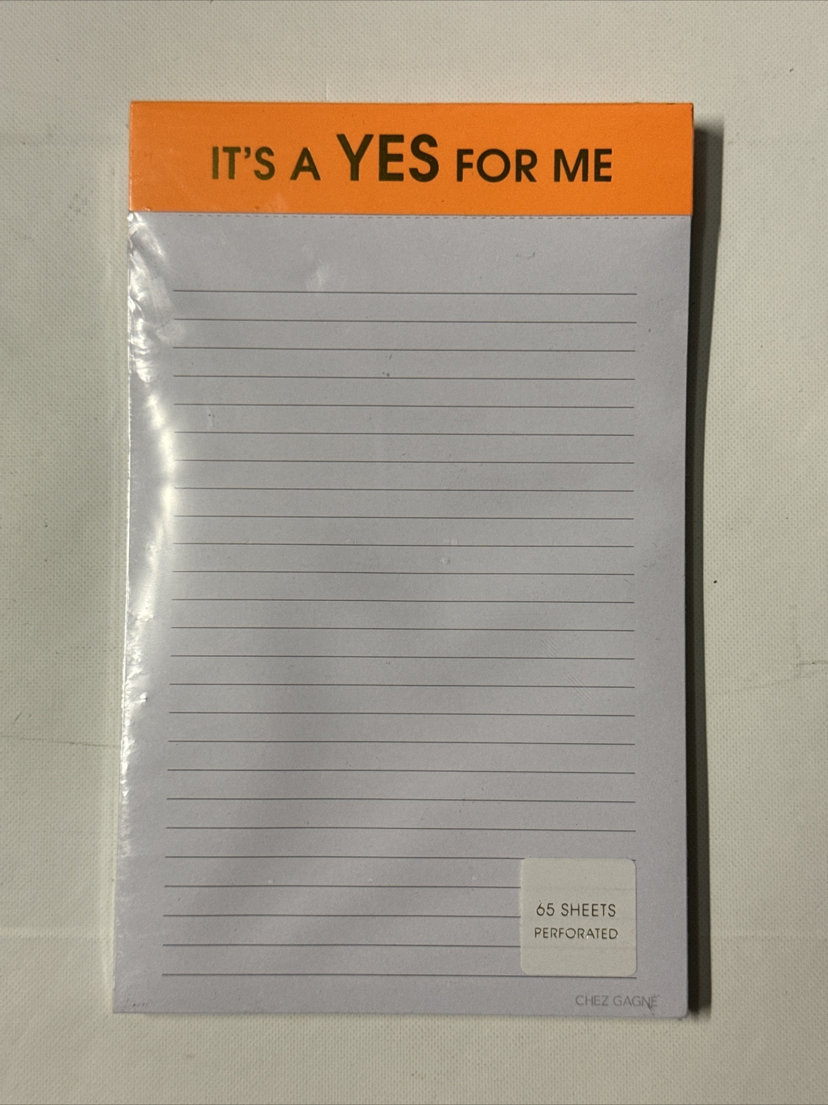 Chez Gagne, «It’s A Yes For Me», Notepad, 5″ x 8″