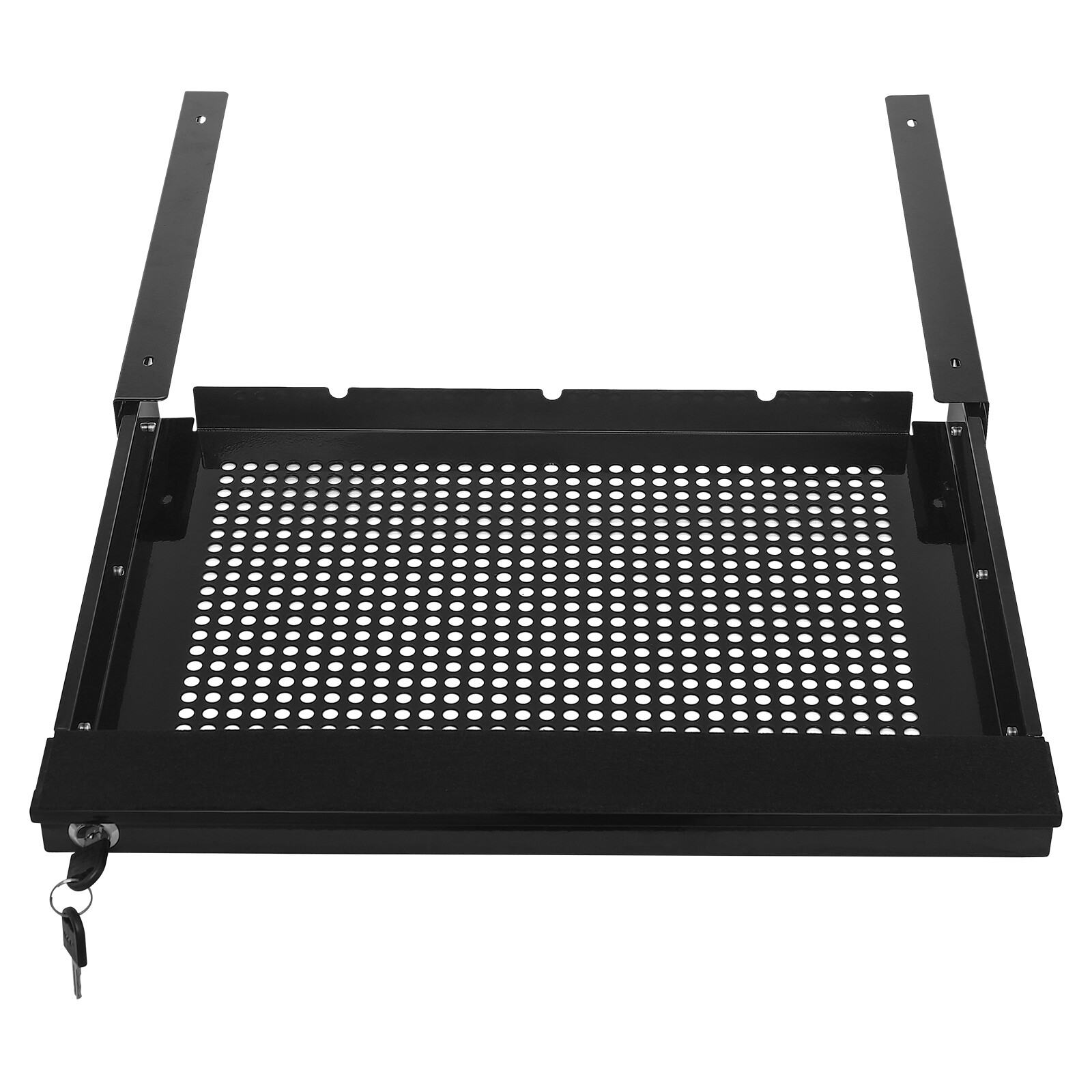 Slide Out Under Desk Keyboard Tray Pull Out Keyboard Drawer Shelf Vented Design