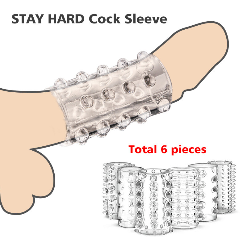 6 Hombres Pene Manga Extensión Enhancer Extender Enlarger Cockring
