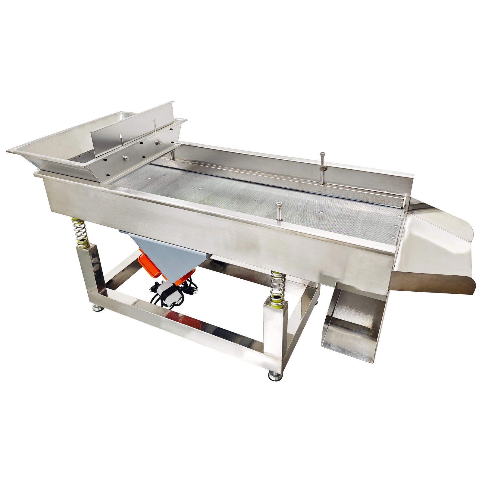 110V Linear Vibrating Screen Stainless Steel 3mm Hole 3000RPM Dual Motor