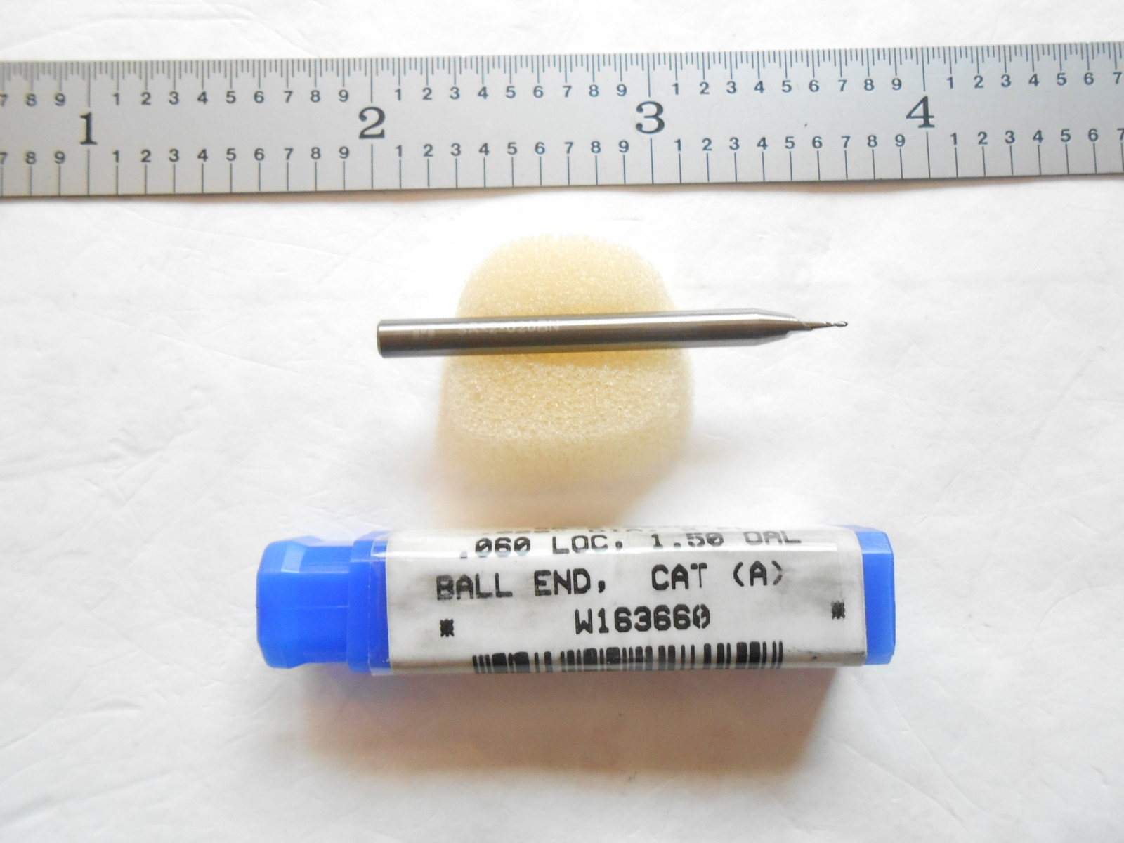 NEW ROBB JACK USA .020″ DIA. x .060″ LOC x 1-1/2″ L 2FL CC CARBIDE BALL END MILL