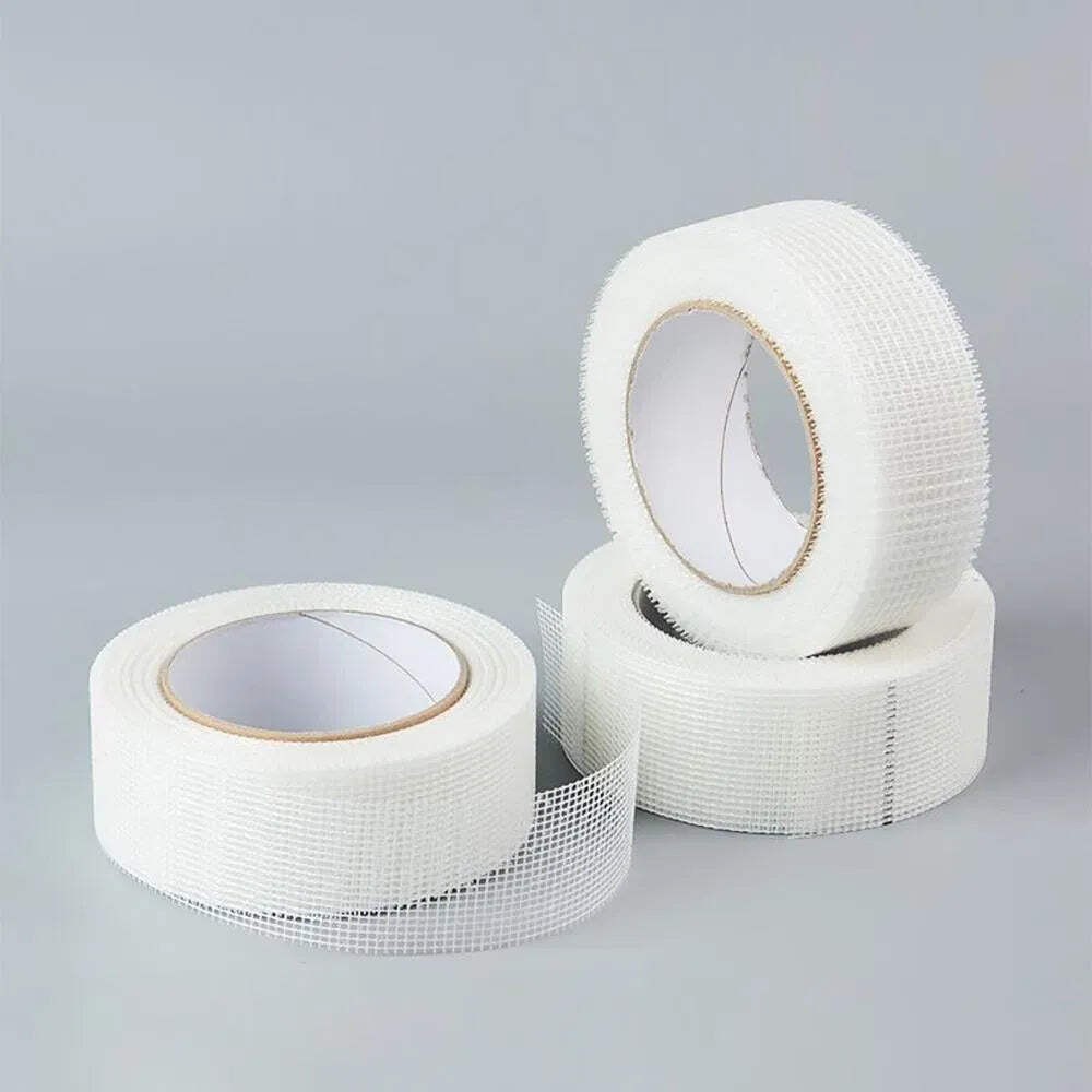 2 in. x 295 ft Self Adhesive Fiberglass Cloth Tape White Mesh Rolls for Drywall