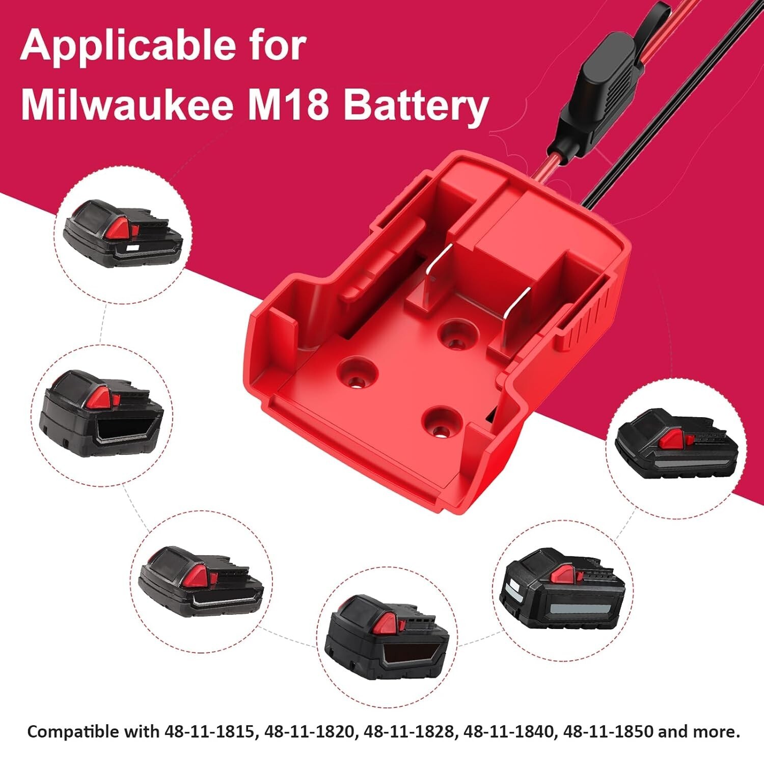 18V to 12V Step-Down Converter for Milwaukee M18 Battery Adapter DC 12V 20A 24